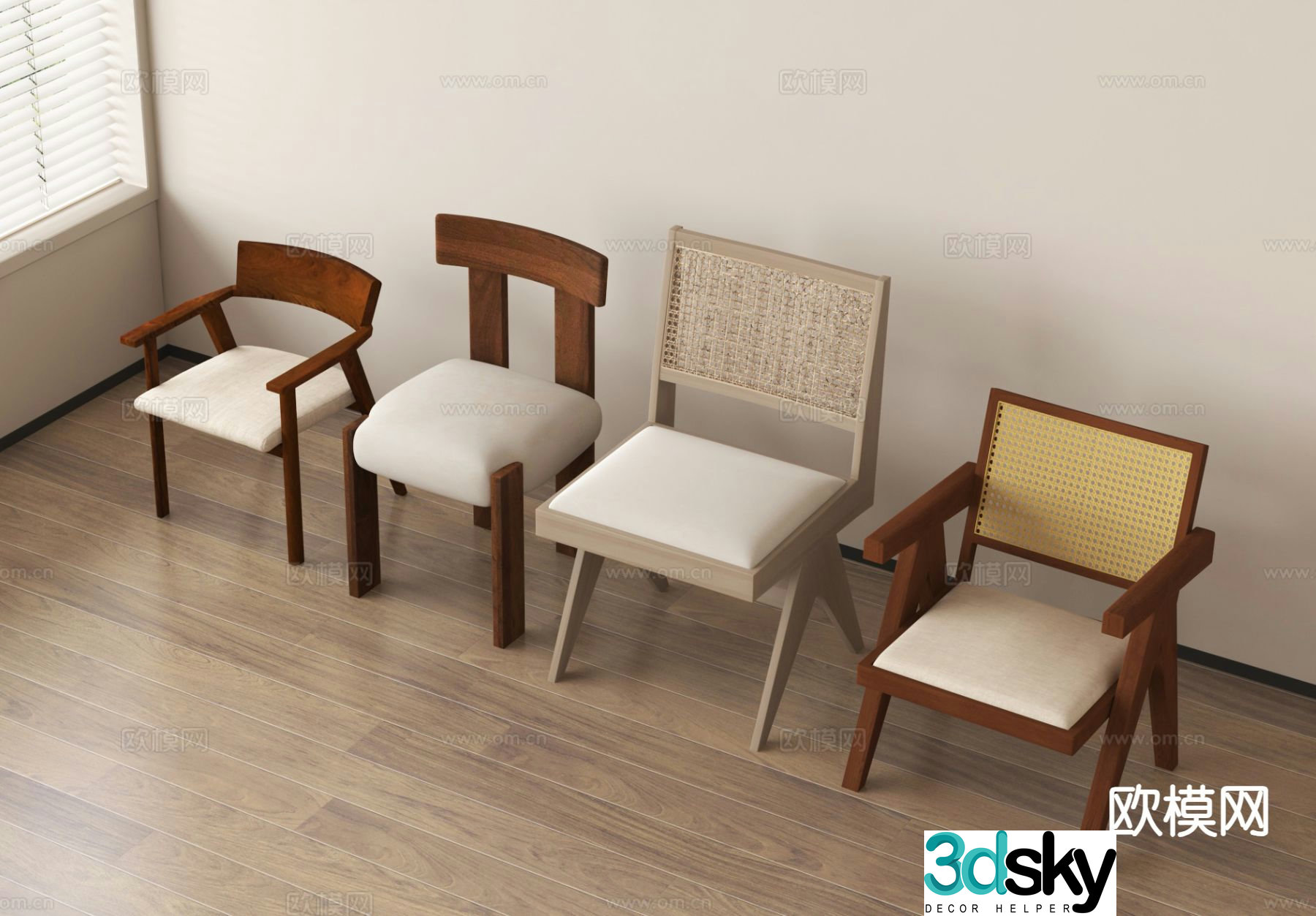 Medieval style chair dining chair 3d model