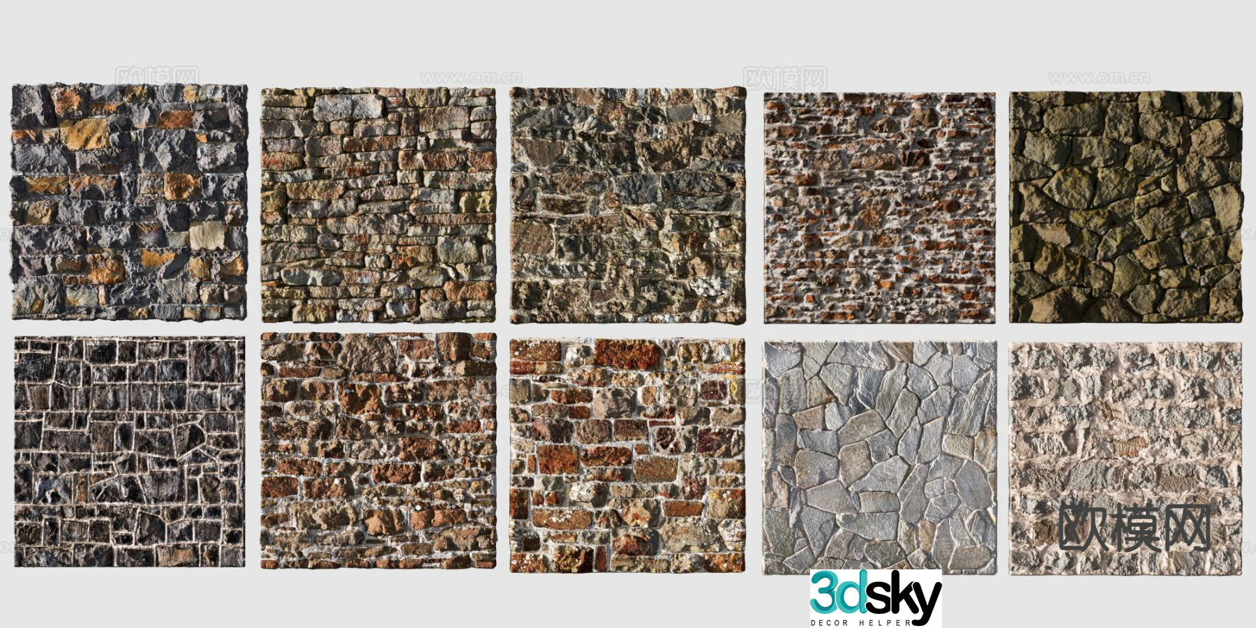 Spliced â€‹â€‹stone wall stone barrier cultural stone retaining wall 3d model