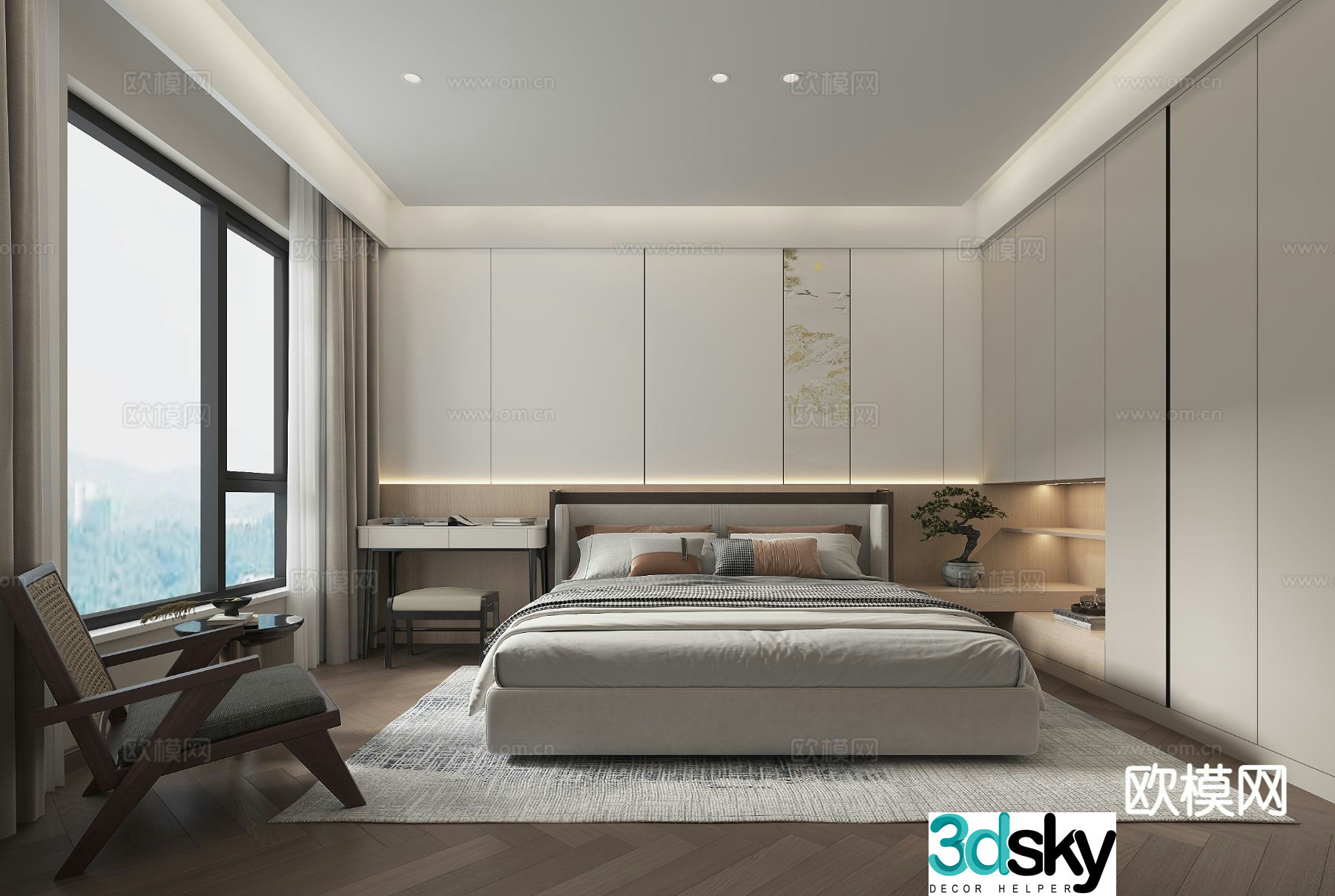 Modern bedroom master bedroom 3d model