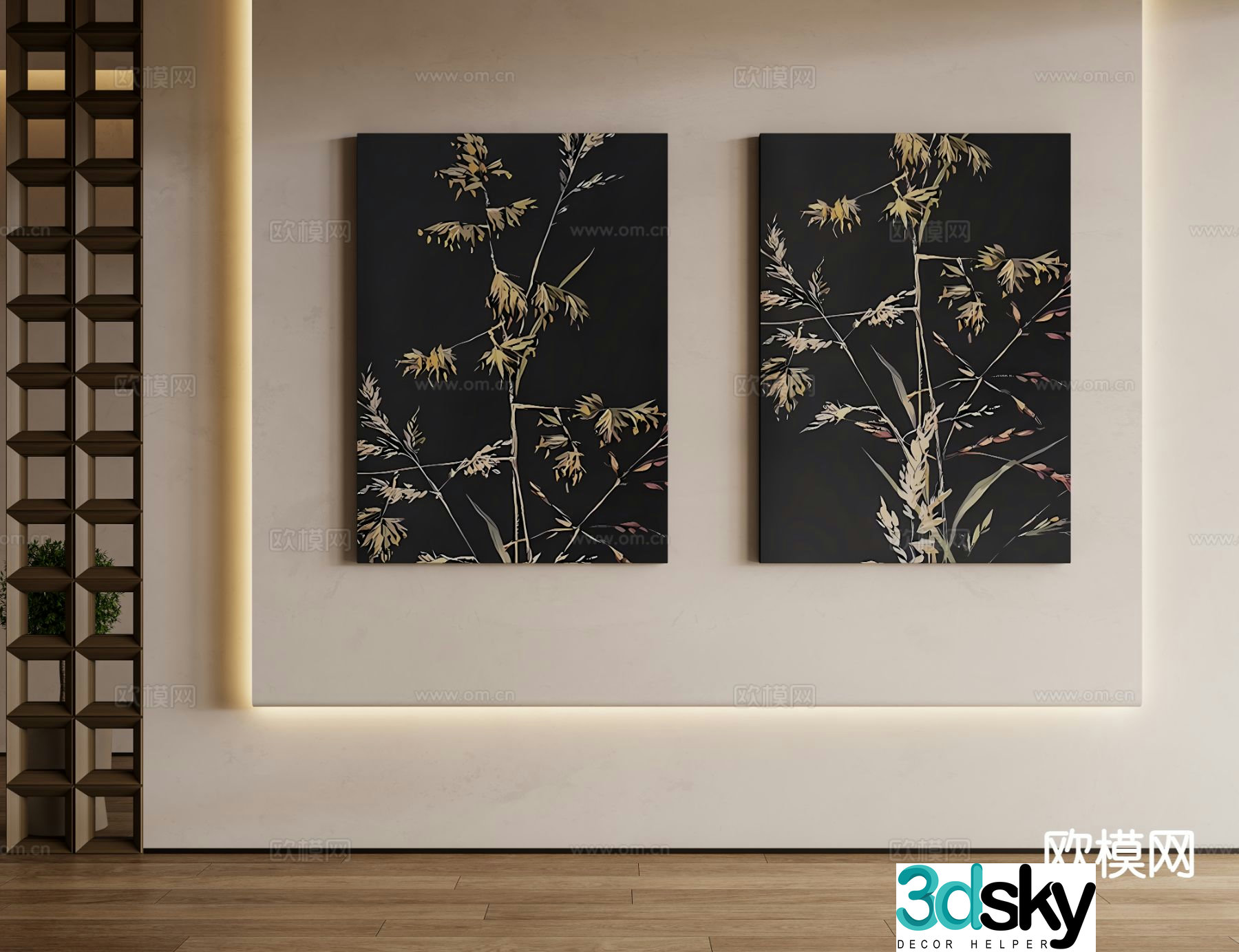 French hanging painting decorative painting 3d model