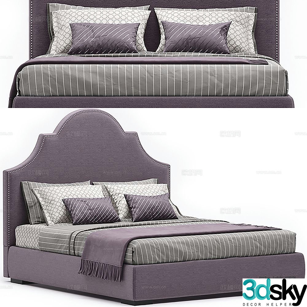Modern double bed 3d model