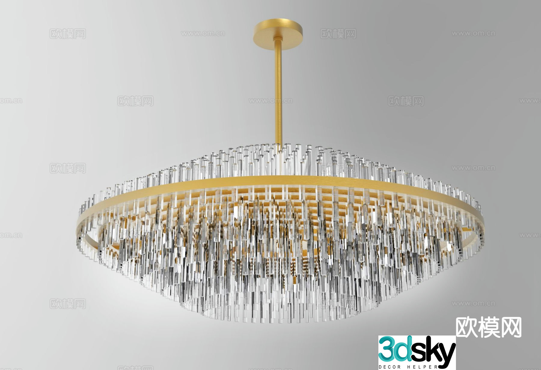 Light luxury chandelier crystal chandelier lobby chandelier 3d model