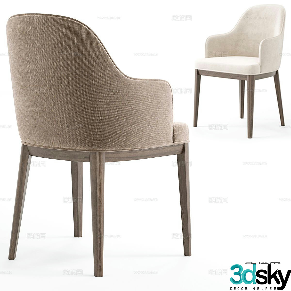 Modern chair dining chair 3d model