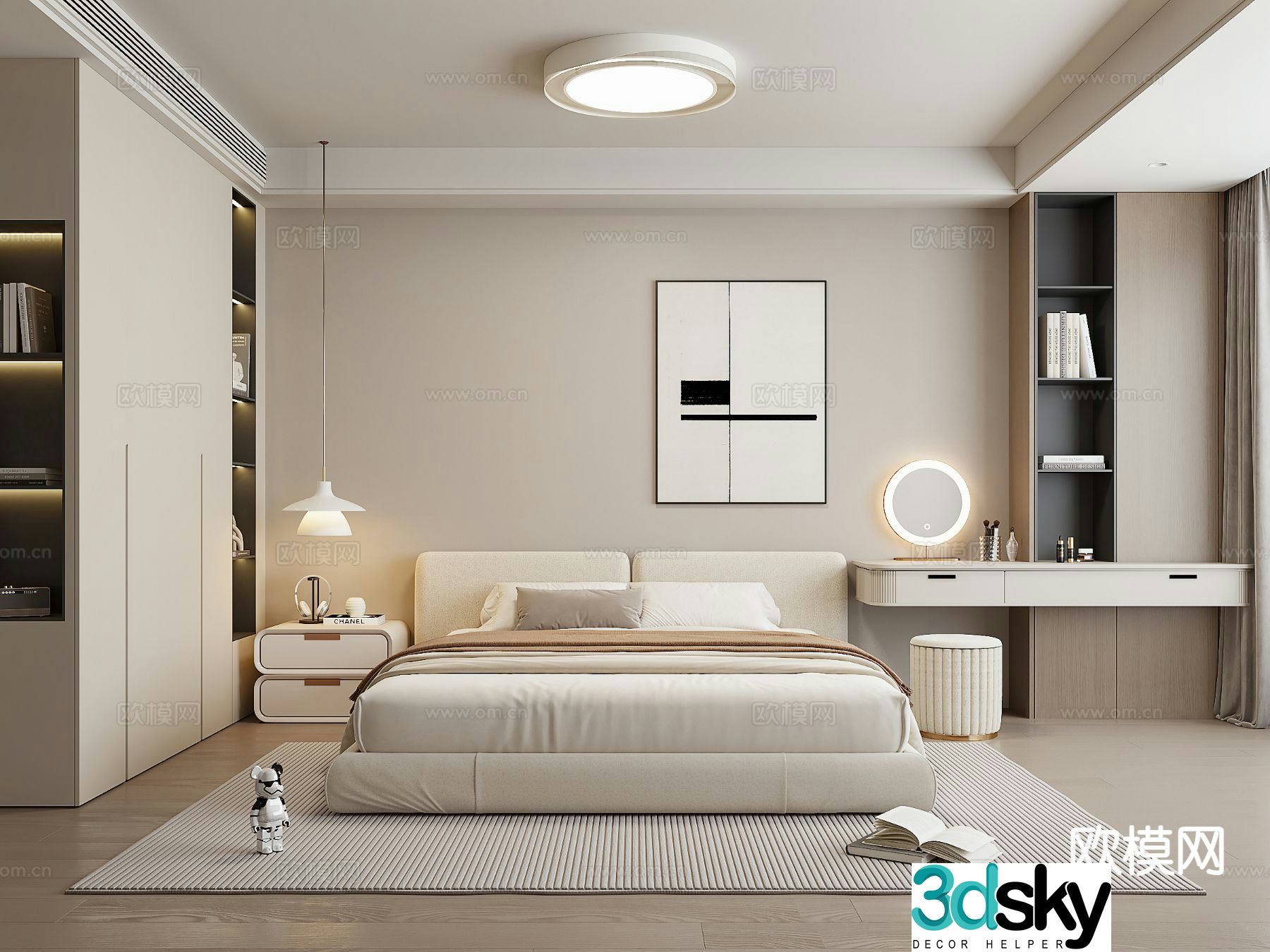 Modern bedroom master bedroom 3d model