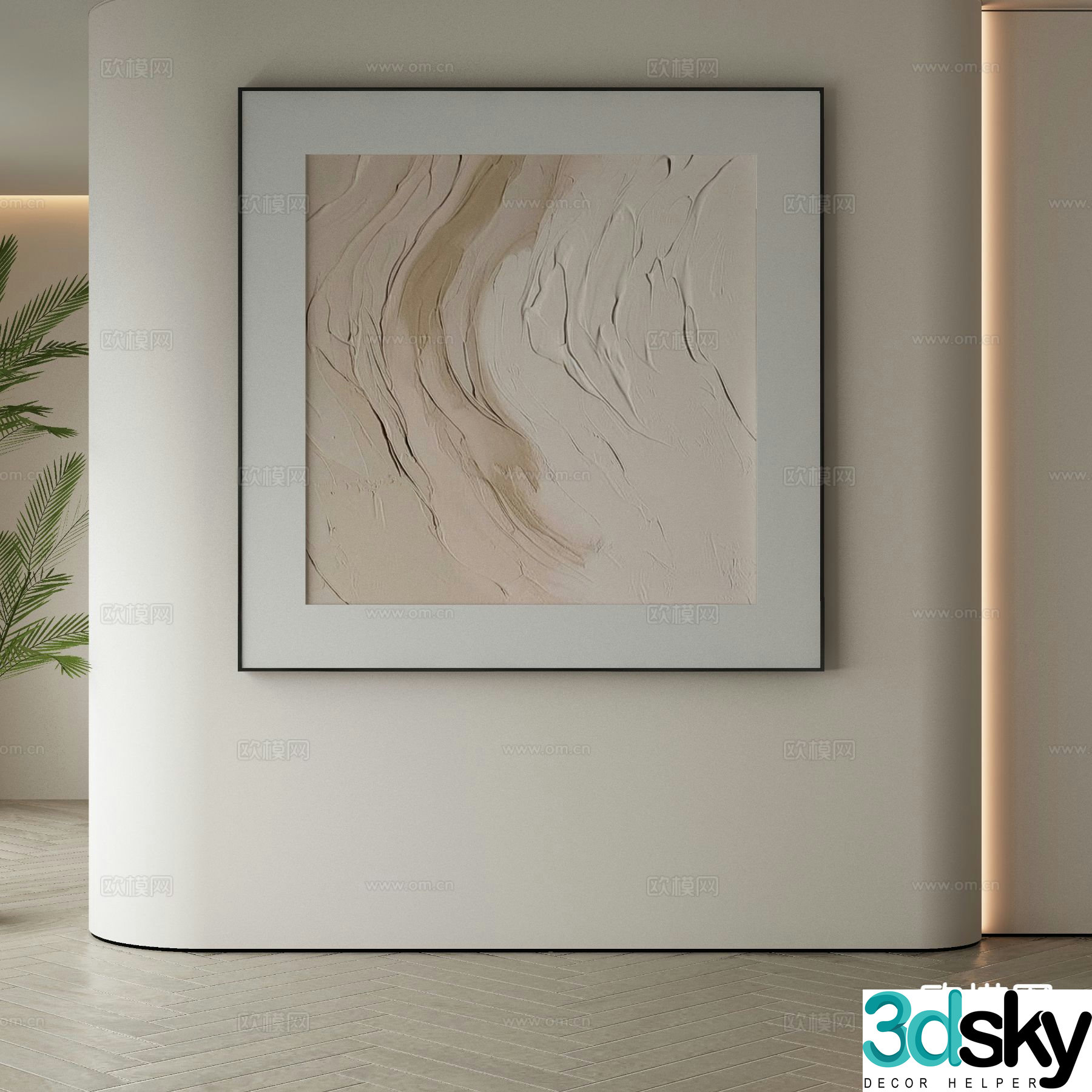 Modern hanging painting decorative painting 3d model
