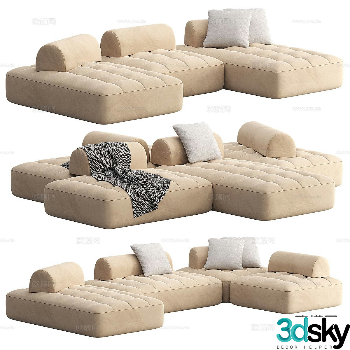 Special-shaped sofa spliced â€‹â€‹sofa 3d model