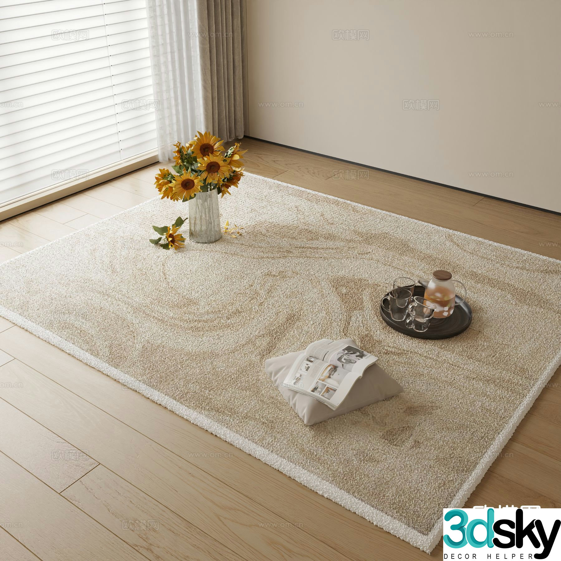 Wabi Sabi style carpet 3d model