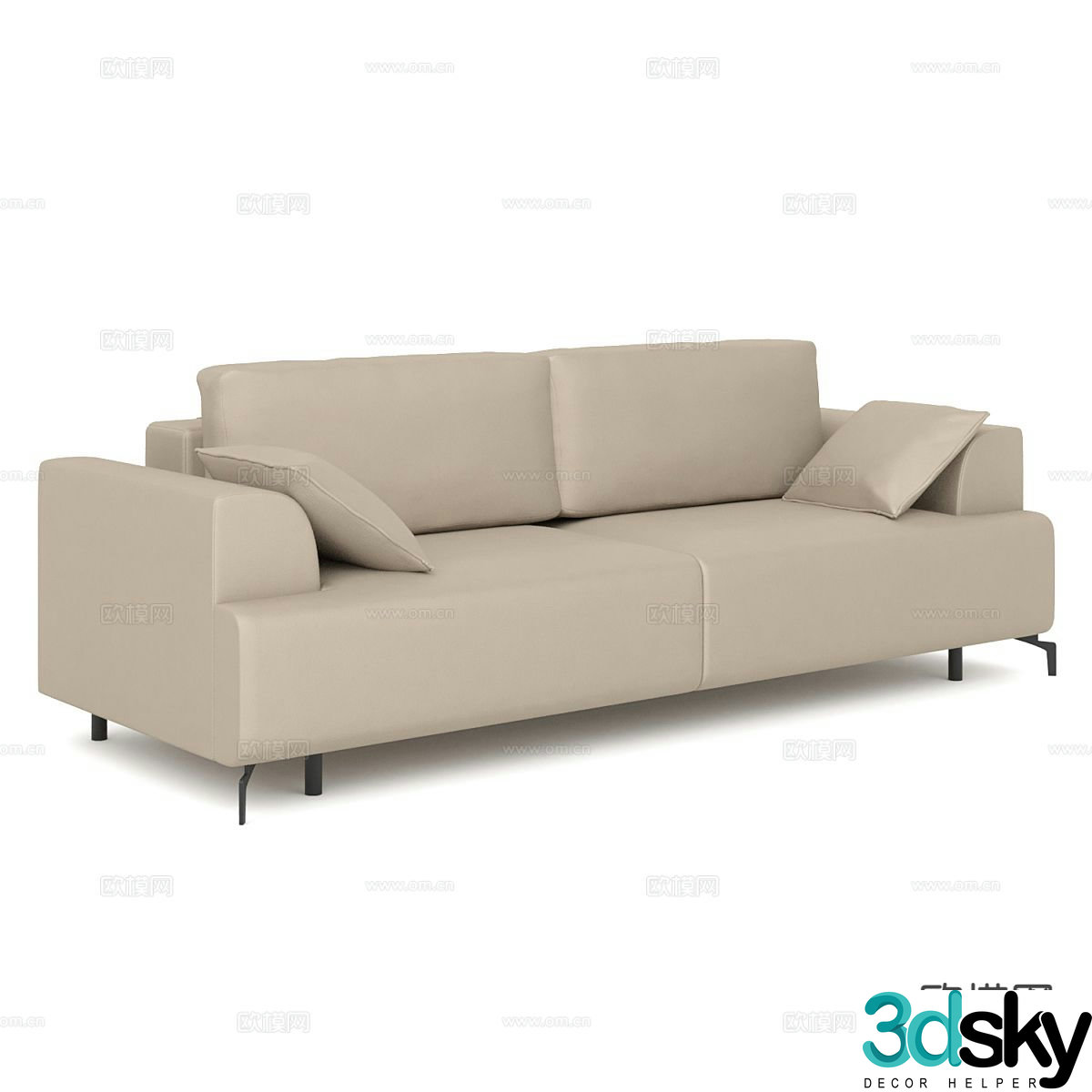 Modern leather sofa love seat 3d model