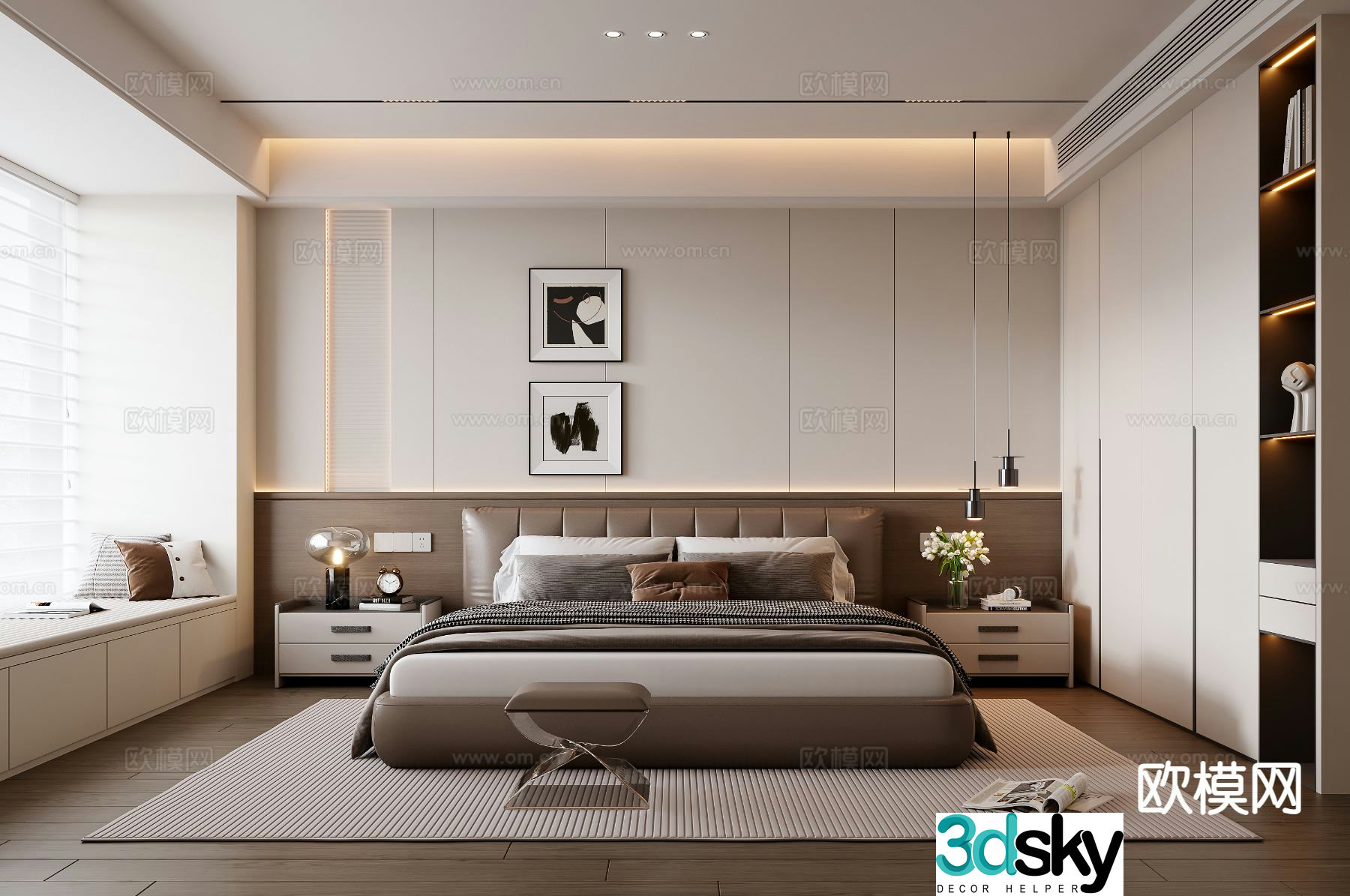 Italian style bedroom master bedroom 3d model