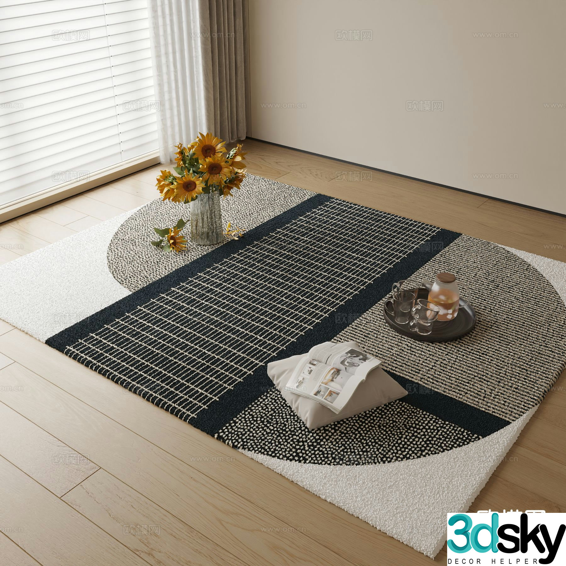 Geometric carpet pattern carpet 3d model