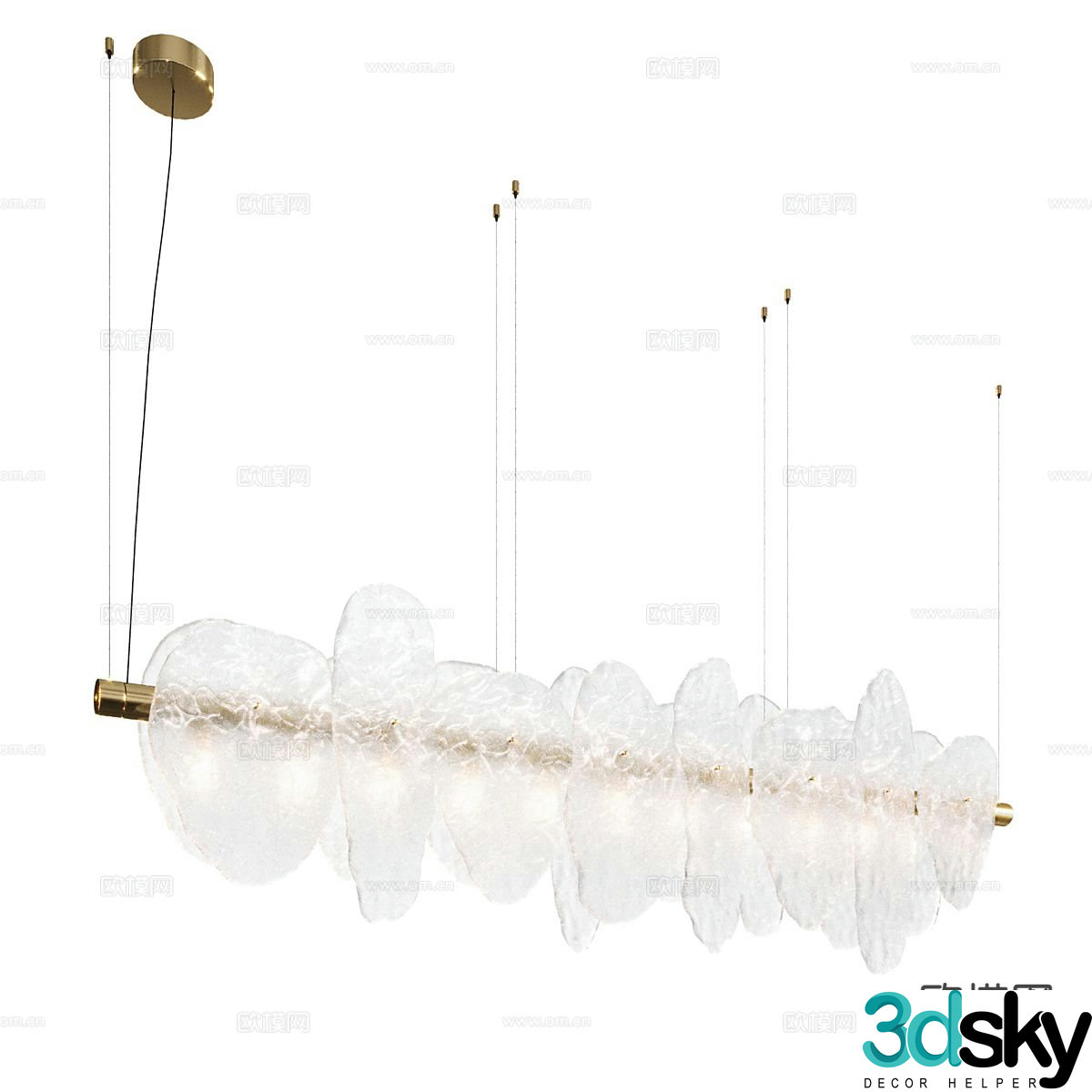 Light luxury chandelier crystal chandelier 3d model