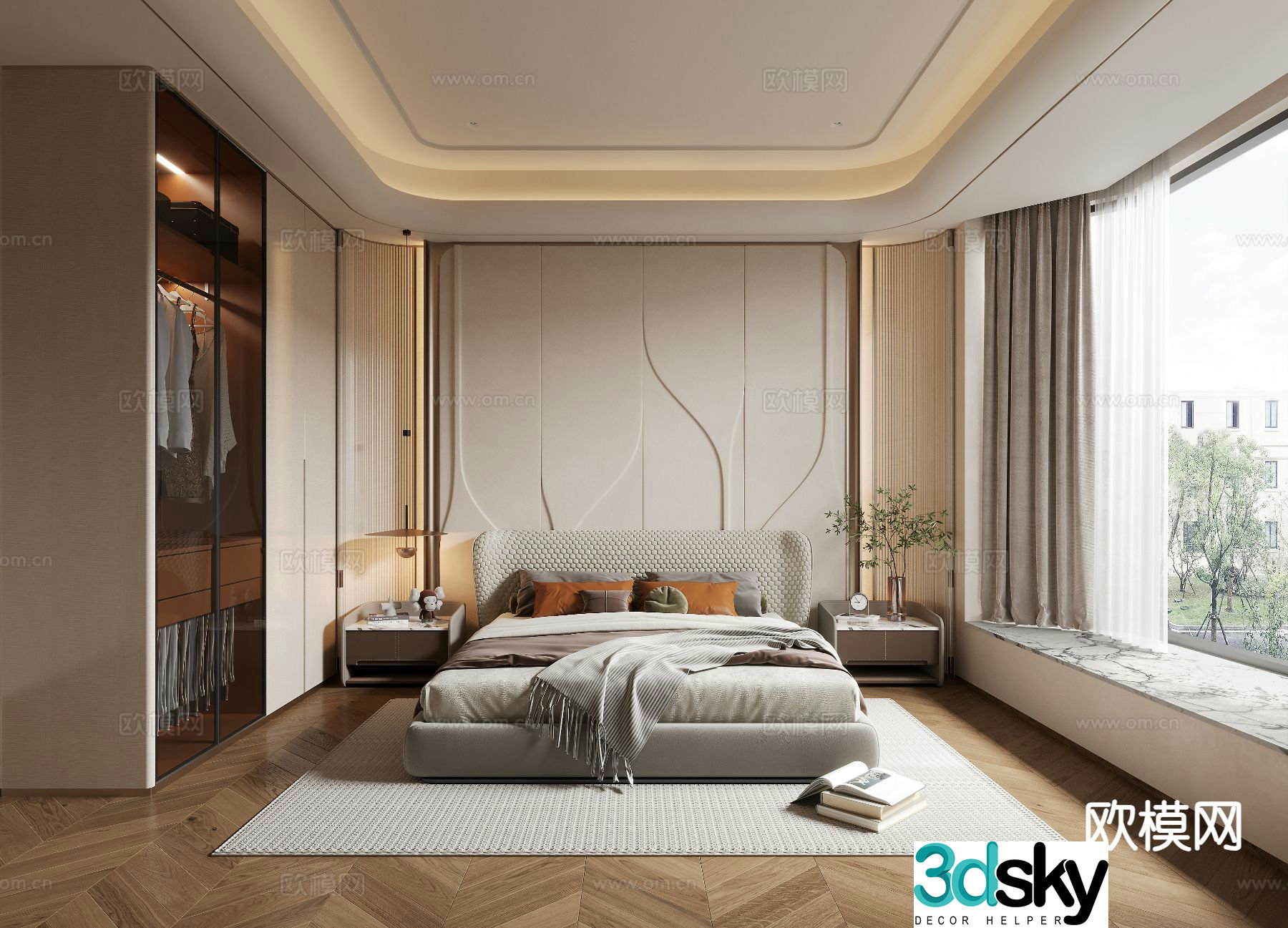 Modern master bedroom bedroom 3d model