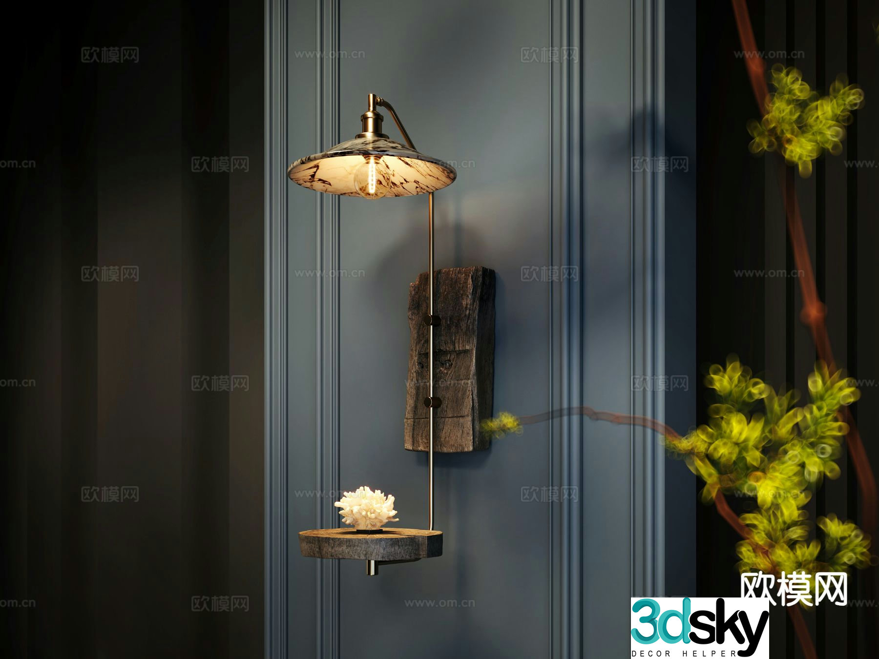 Wabi-sabi wall lamp 3d model