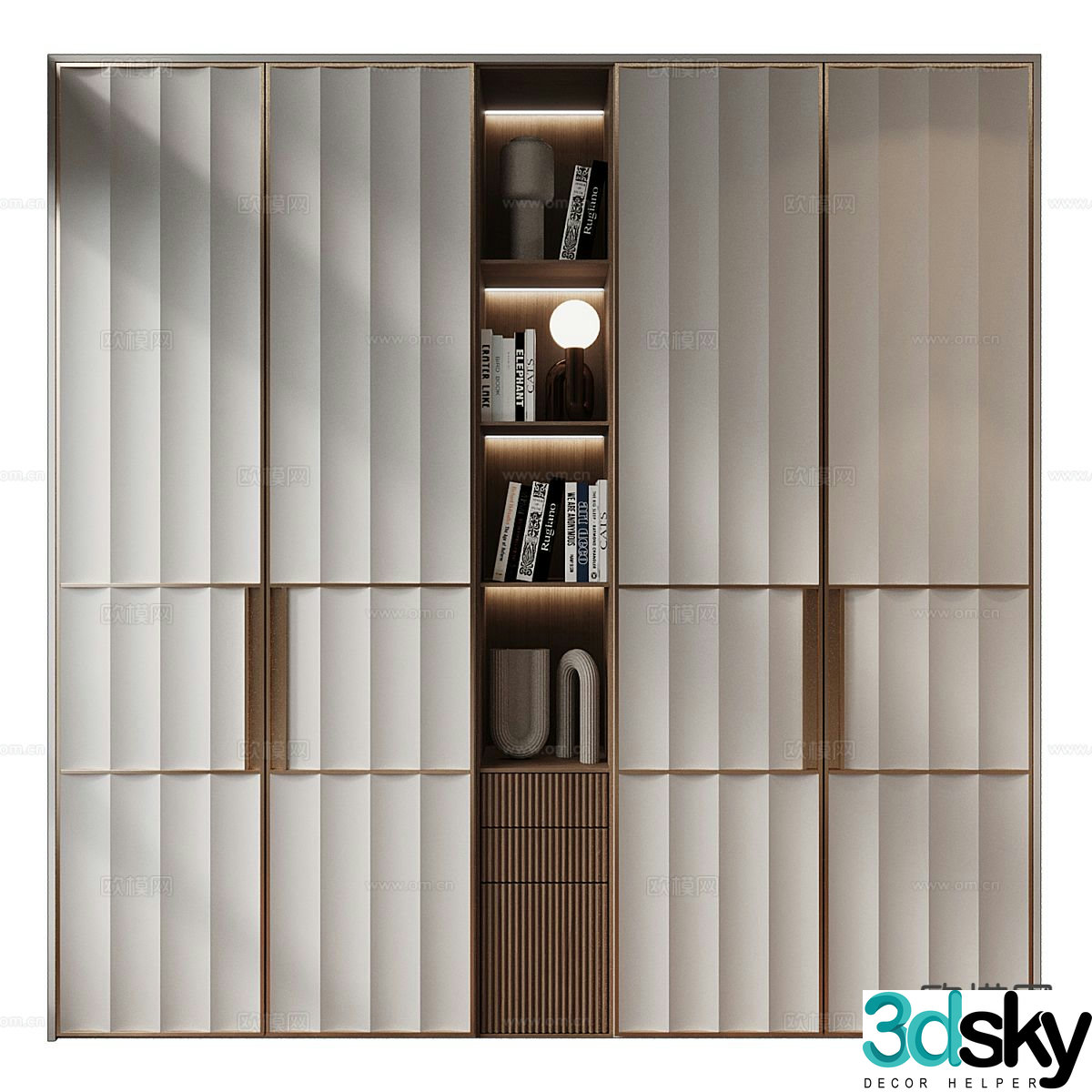 Medieval style bookcase bookshelf 3d model