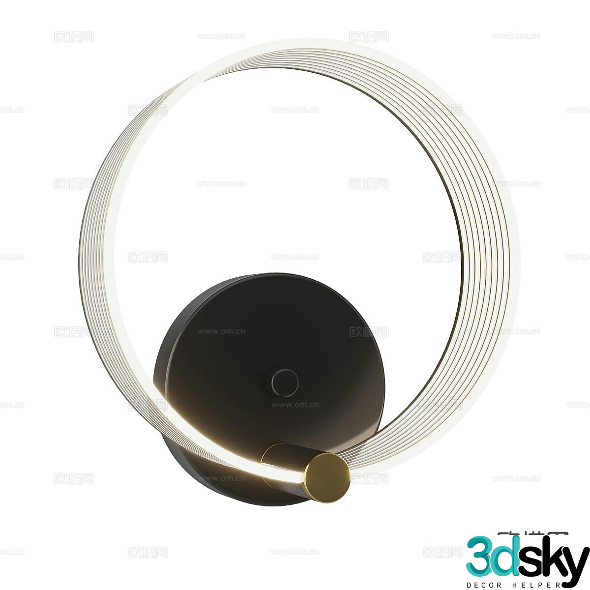 Light luxury wall lamp round wall lamp 3d model
