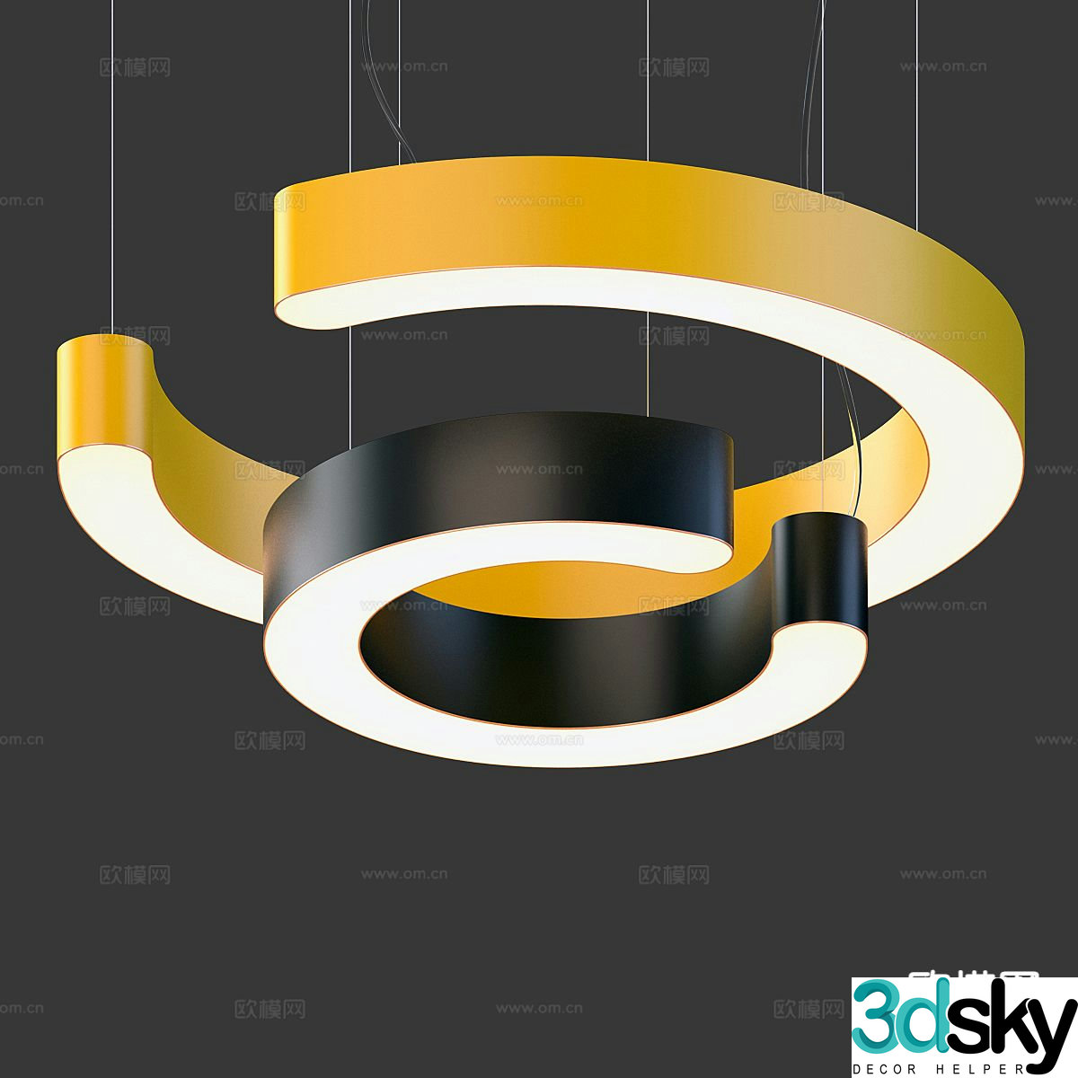 Creative chandelier restaurant chandelier 3d model