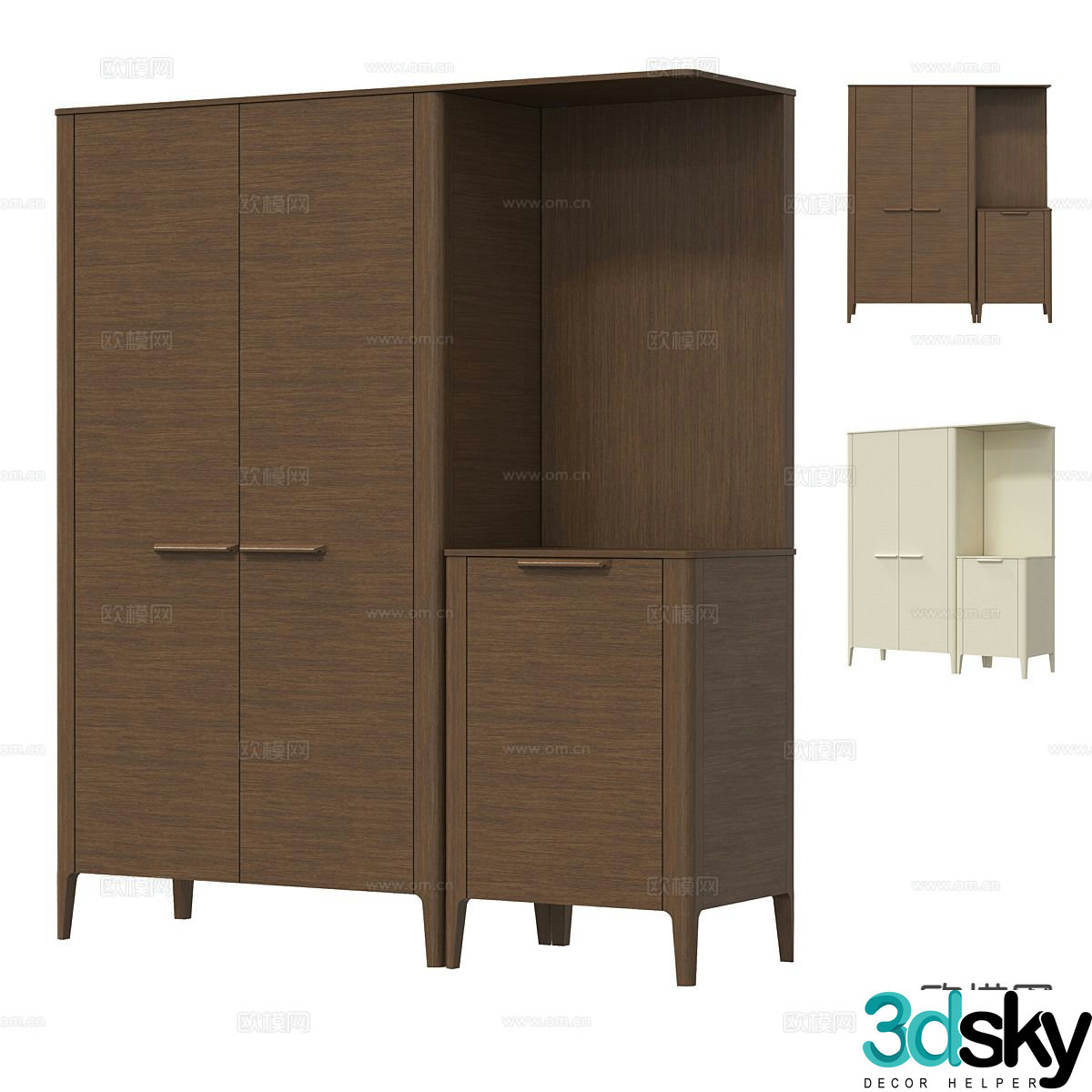 Log style wardrobe wardrobe 3d model