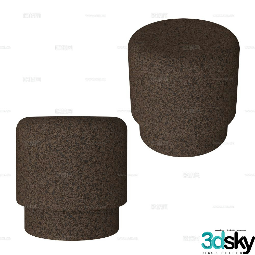 Greenmood stool round stool leisure stool 3d model