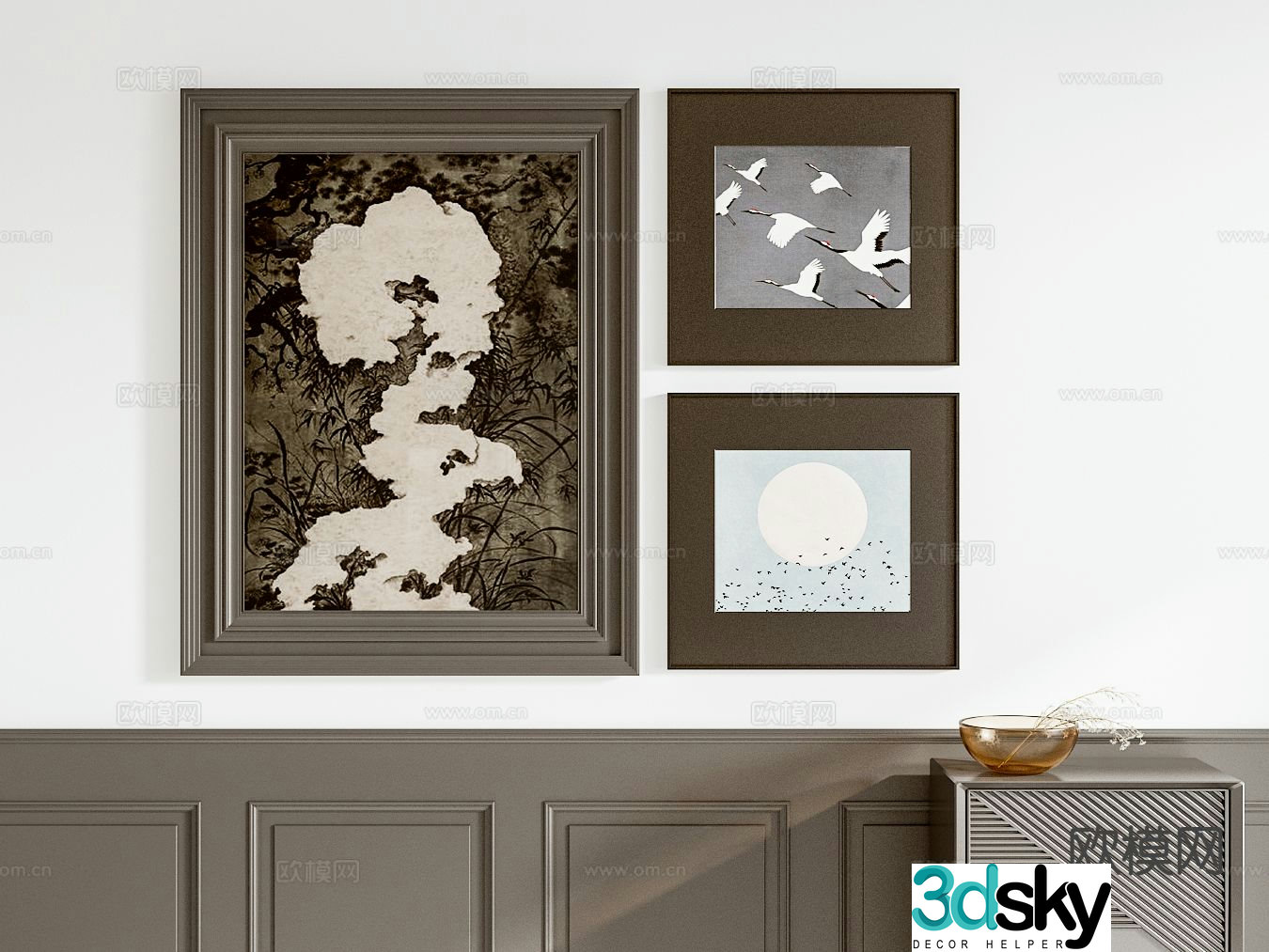 Medieval style decorative painting art painting hanging painting 3D model