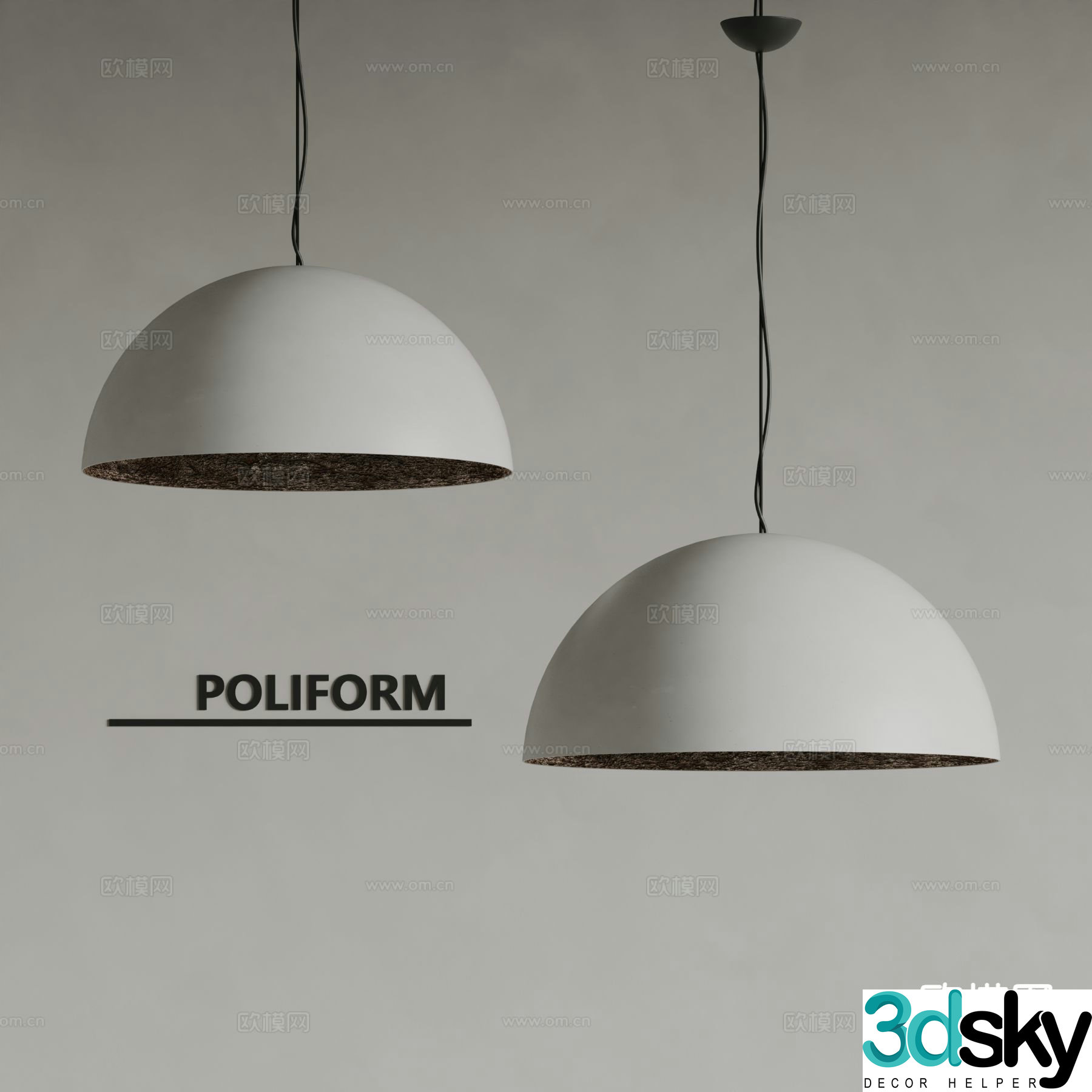 poliform modern chandelier 3d model