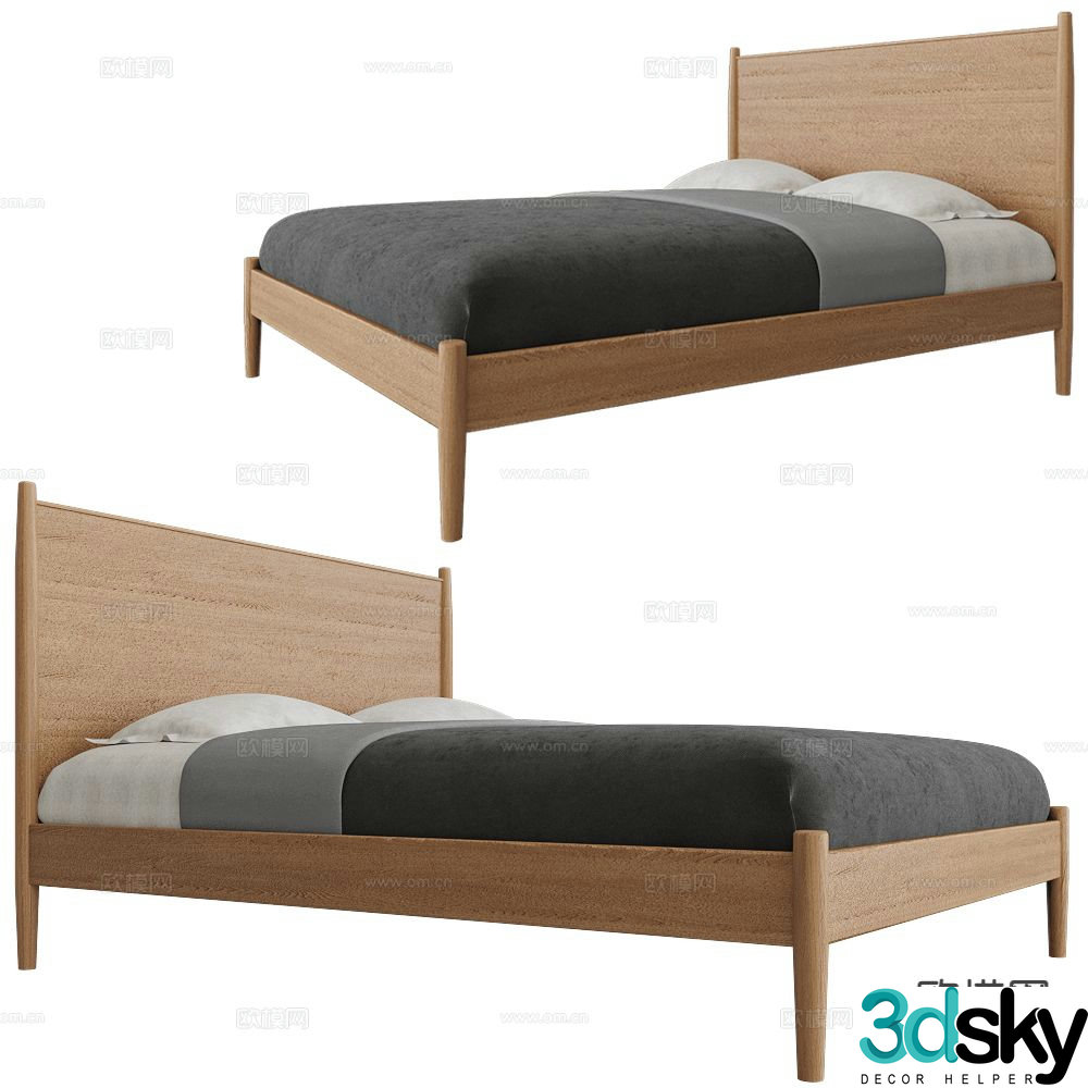 Partisan Nordic double bed 3d model