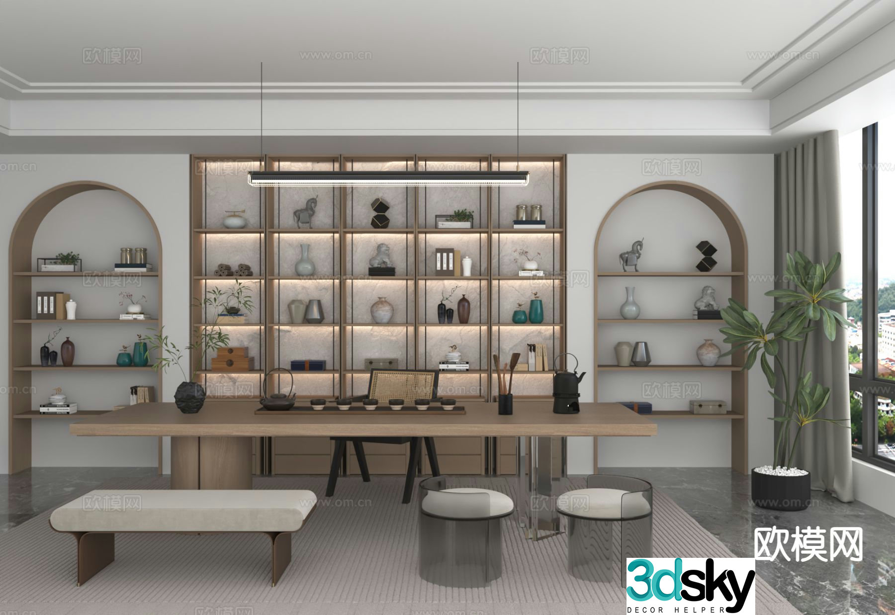 Wabi-sabi style tea room 3d model