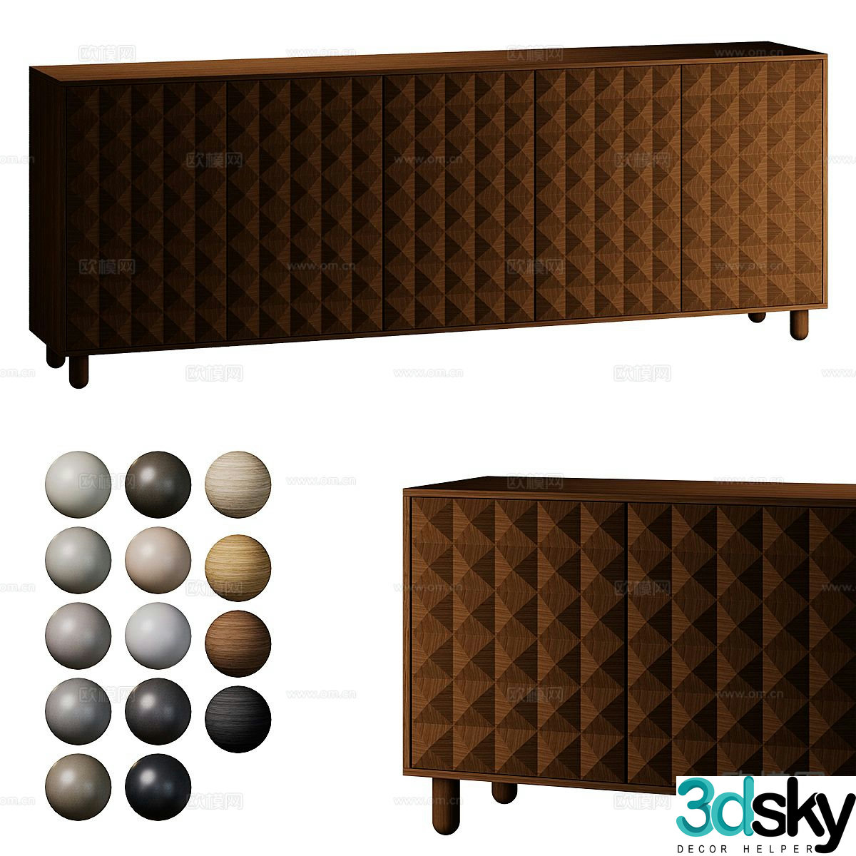 Nordic entrance cabinet side cabinet 3d model