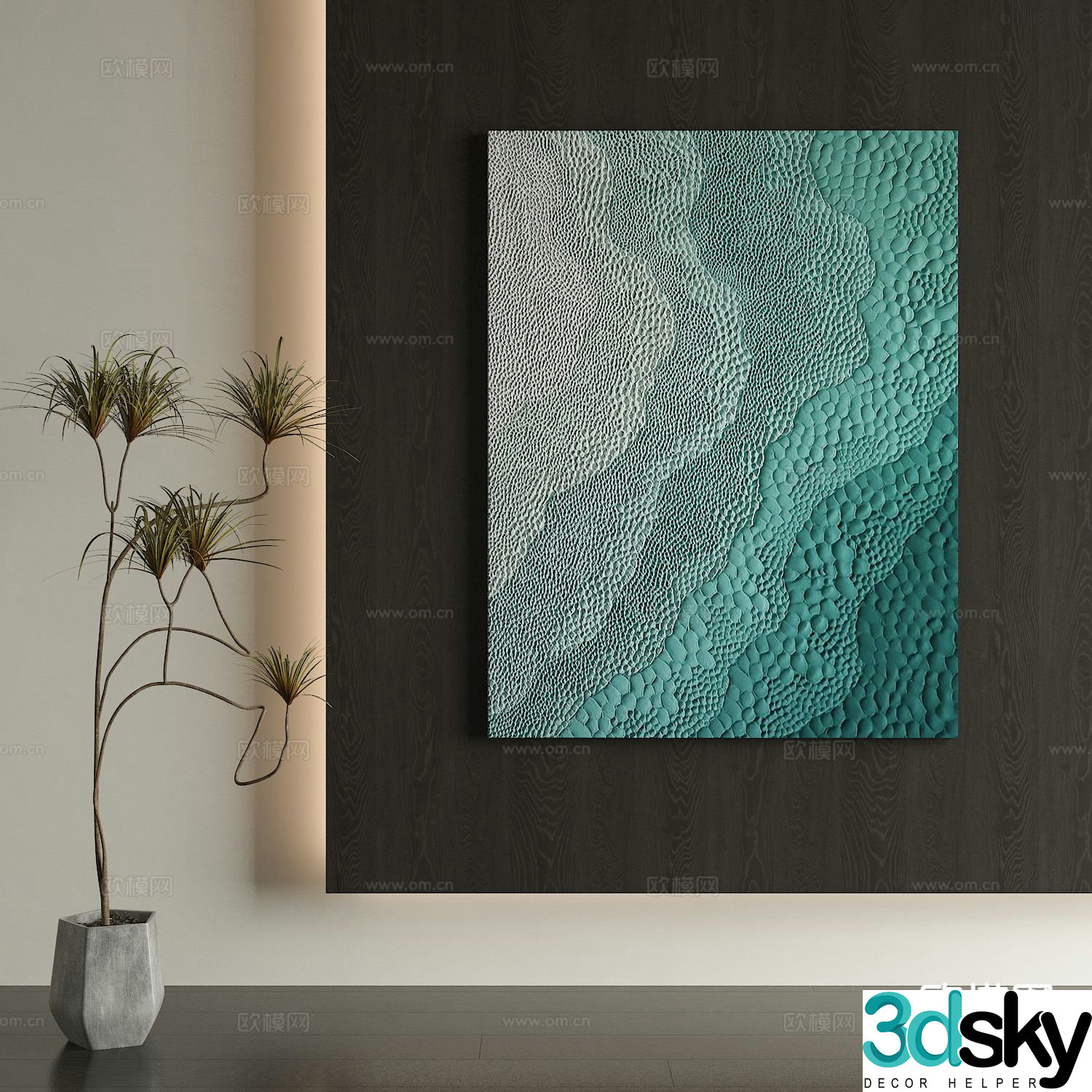 Texture painting decorative painting hanging painting 3d model