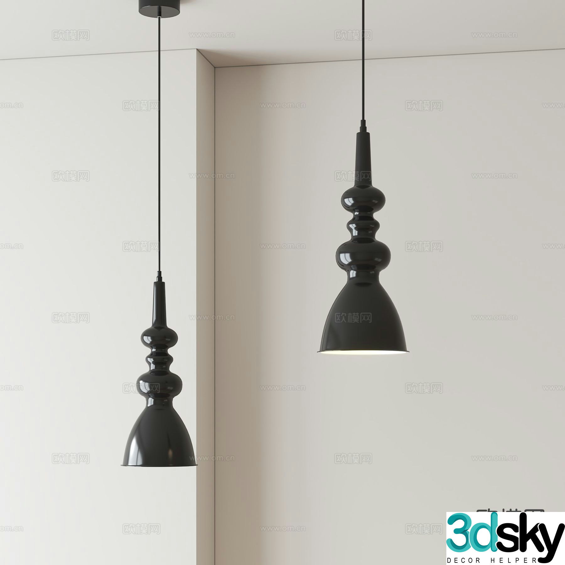 French retro chandelier 3d model