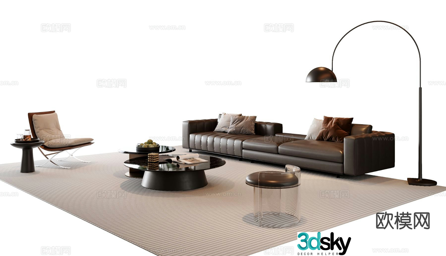 Italian sectional sofa 3d model