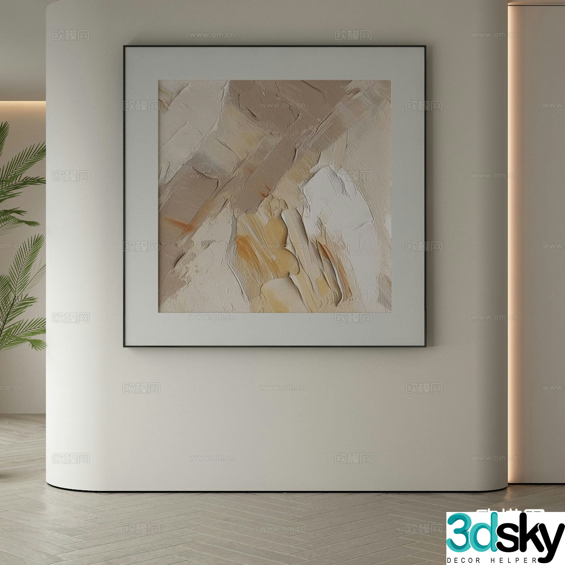 Modern decorative painting hanging painting 3d model