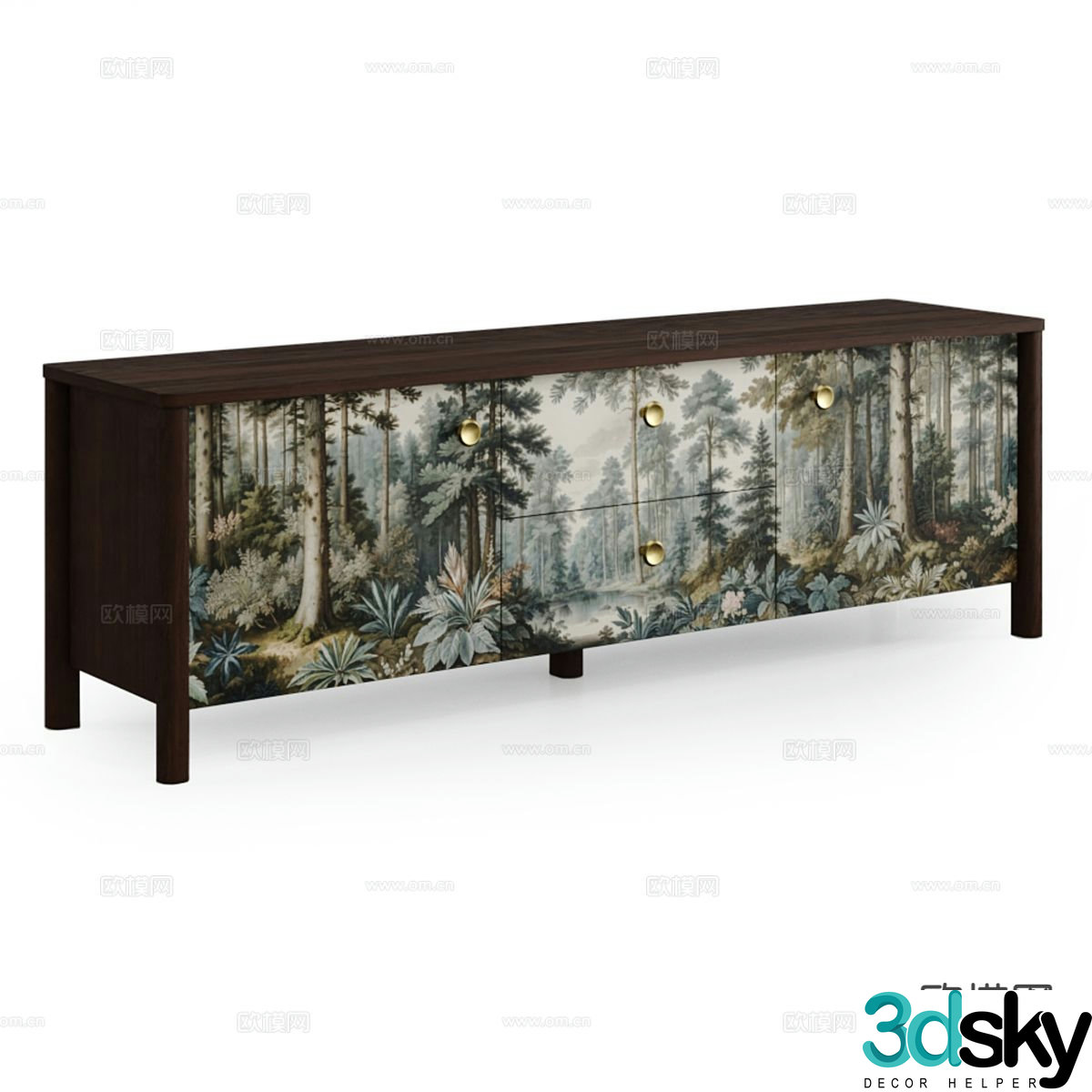 Nordic entrance cabinet side cabinet 3d model