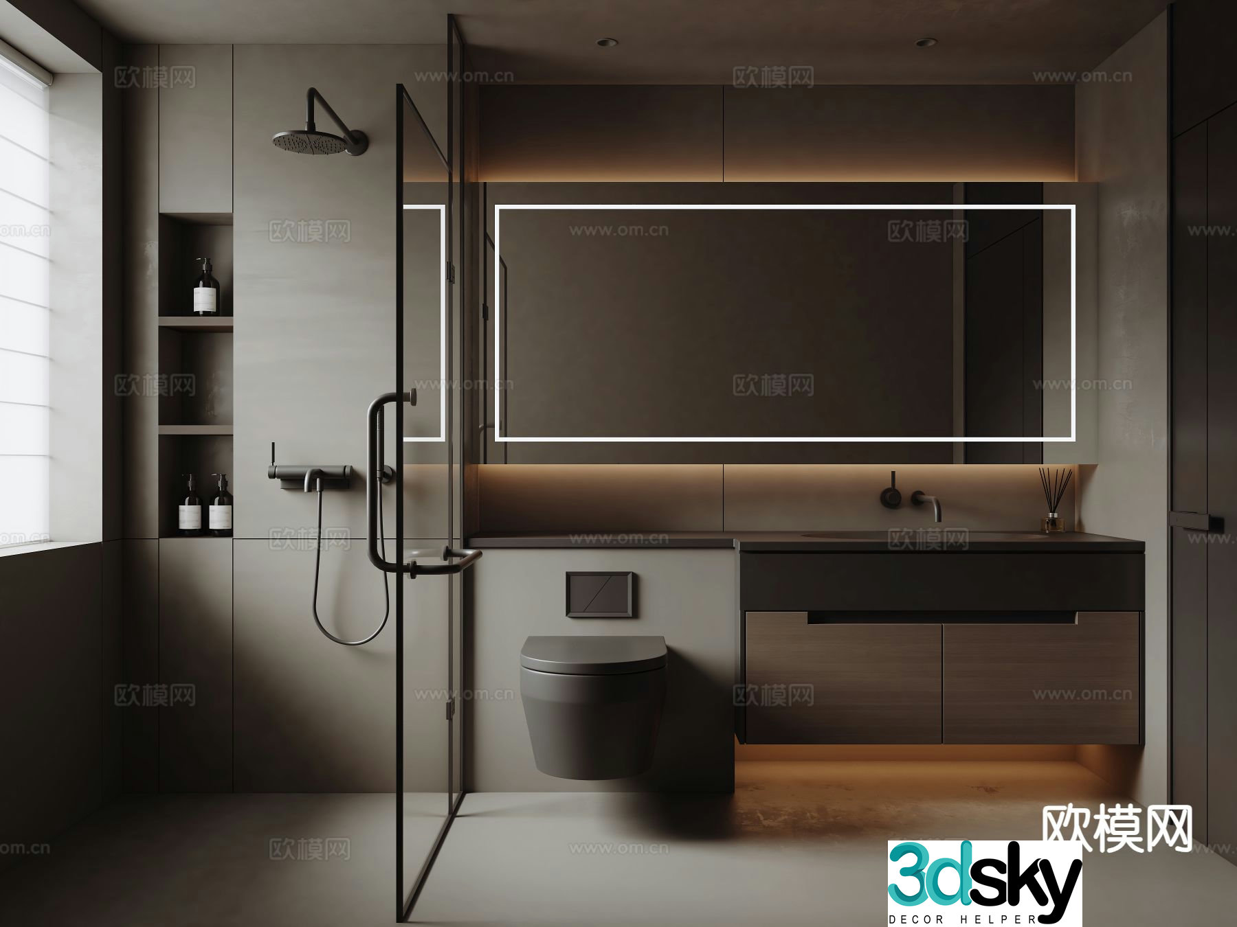 Italian style bathroom toilet 3d model