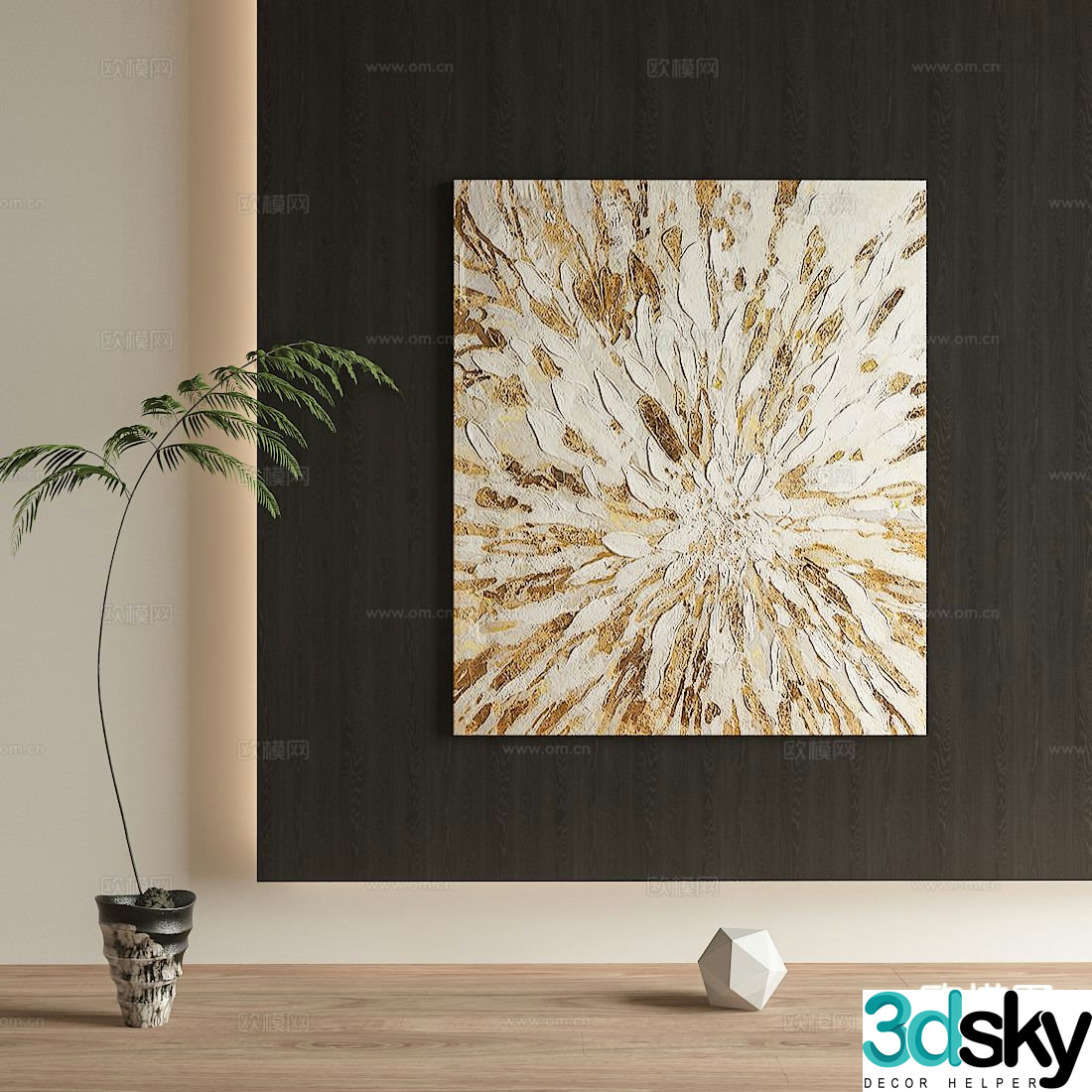 Texture painting decorative painting hanging painting 3d model