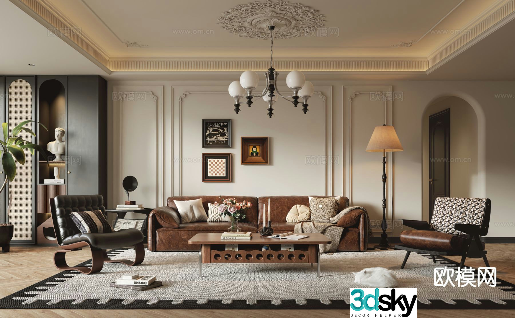 Medieval style living room 3D model
