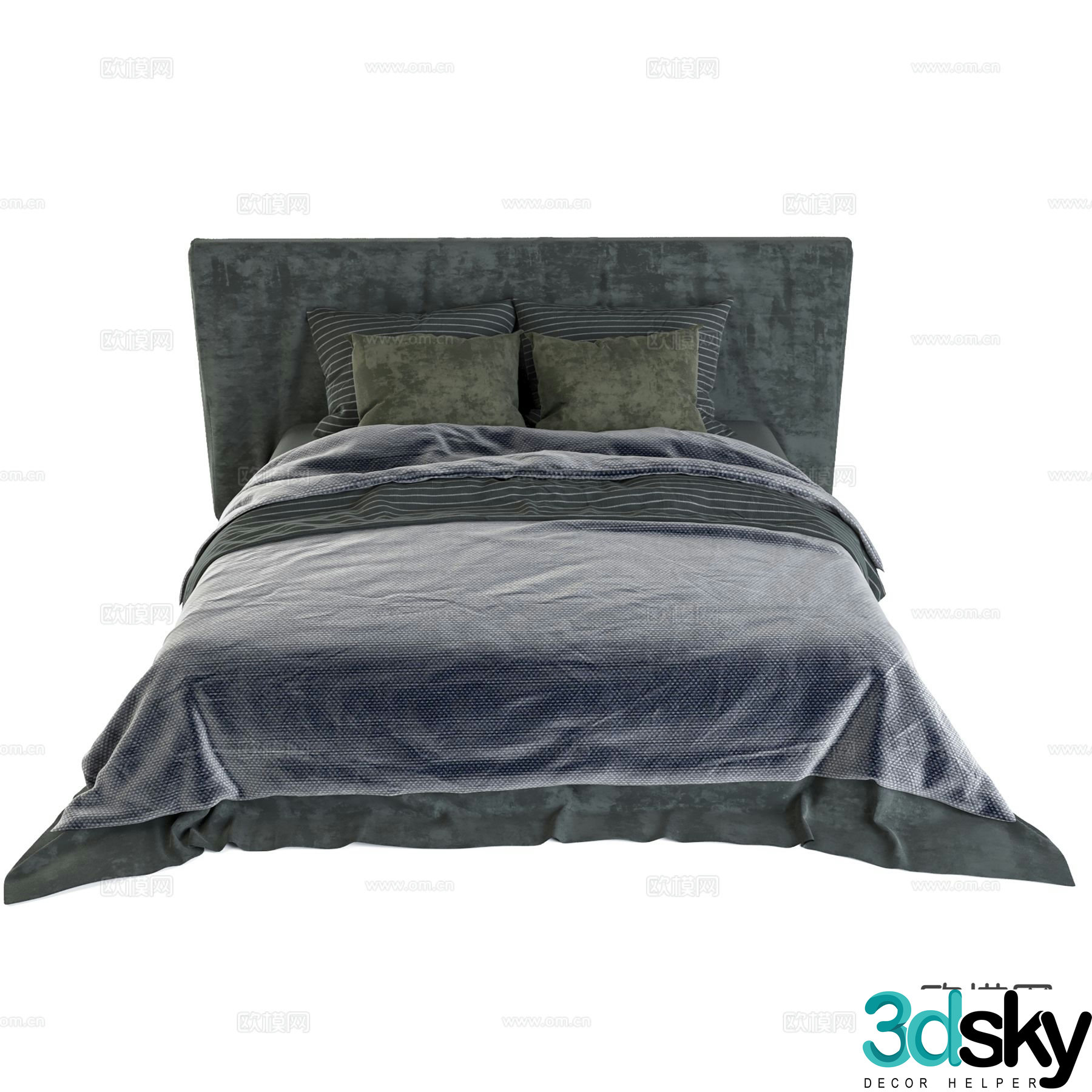 Modern double bed 3d model
