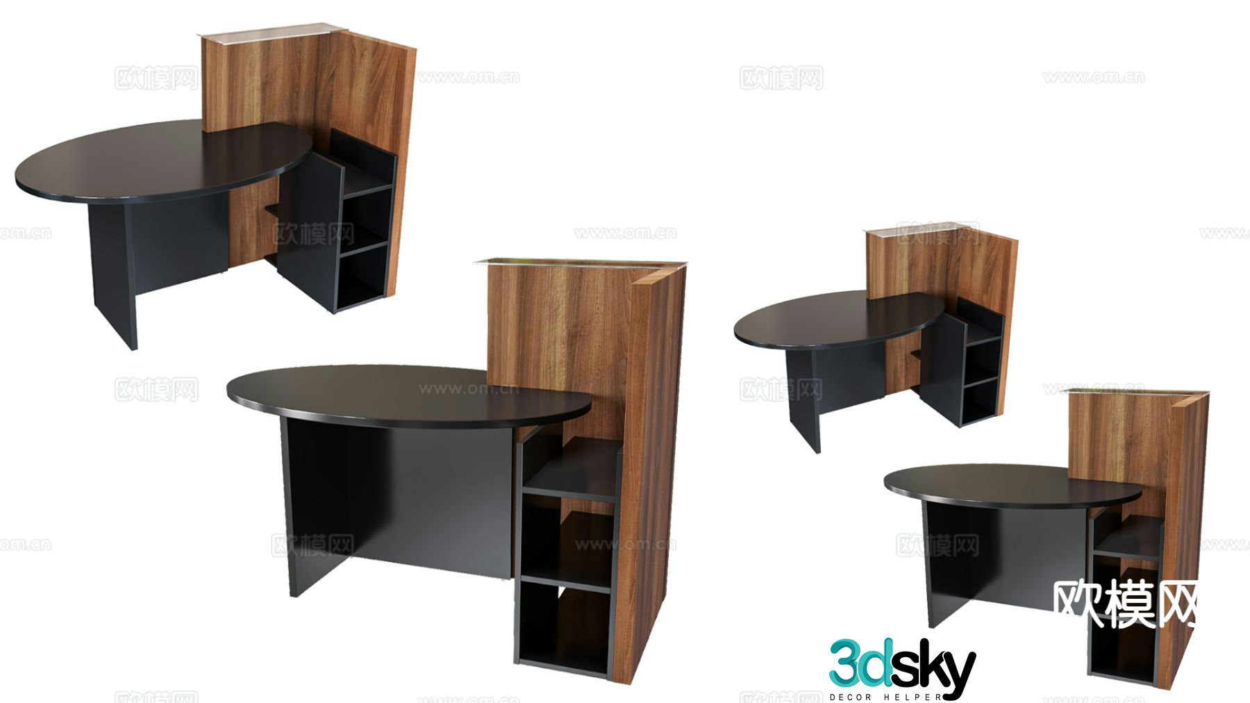 Custom desk large table special shaped desk 3d model