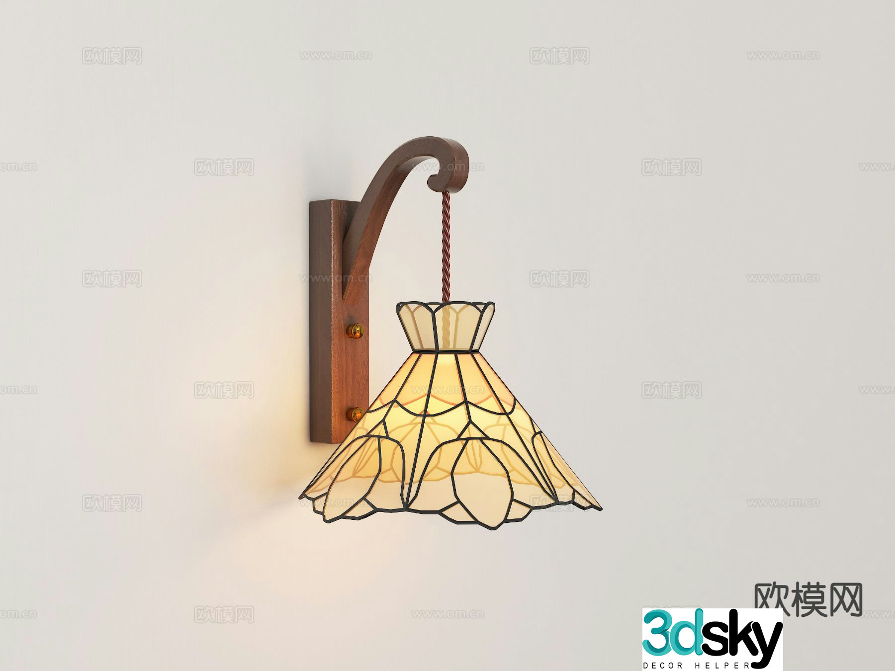 Medieval style wall lamp 3d model