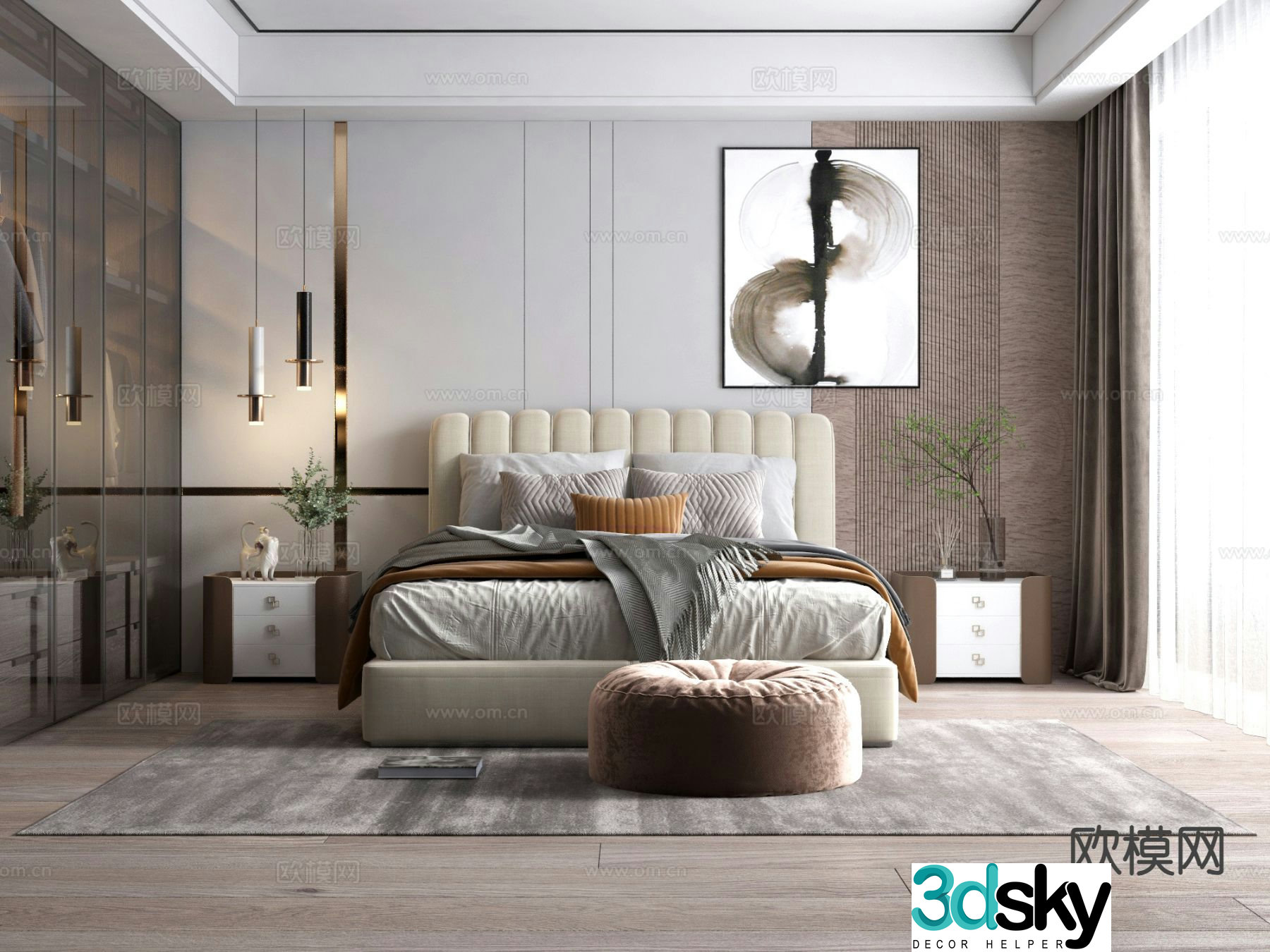 Italian style bedroom second bedroom 3d model