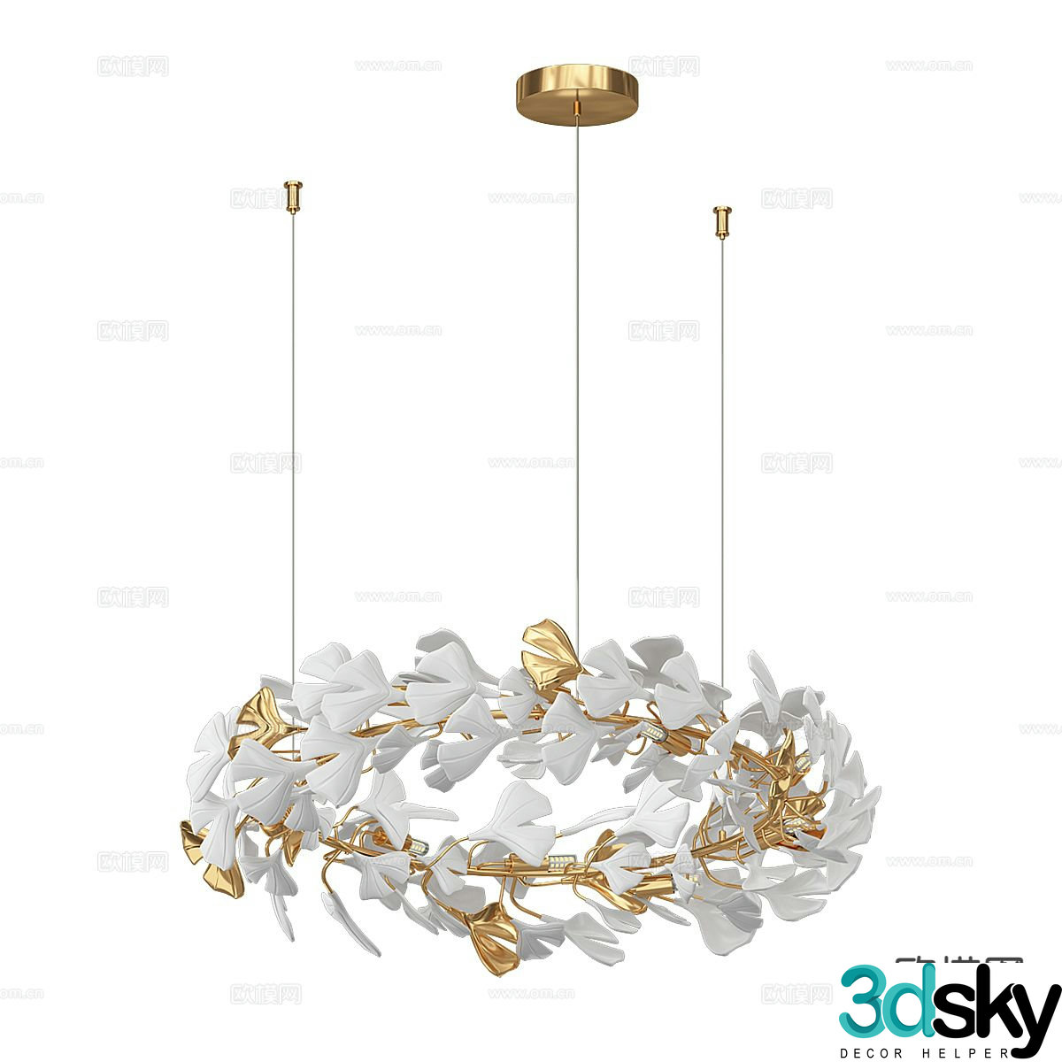 Light luxury chandelier blade chandelier 3d model