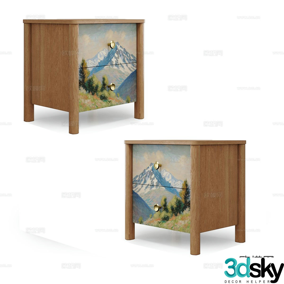Nordic bedside table 3d model