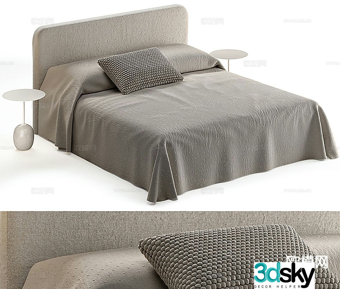 Modern double bed 3d model