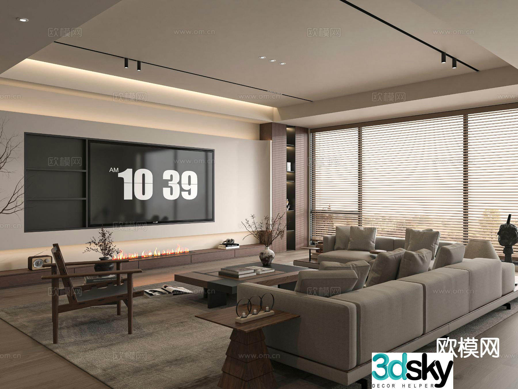 Wabi-sabi living room 3d model