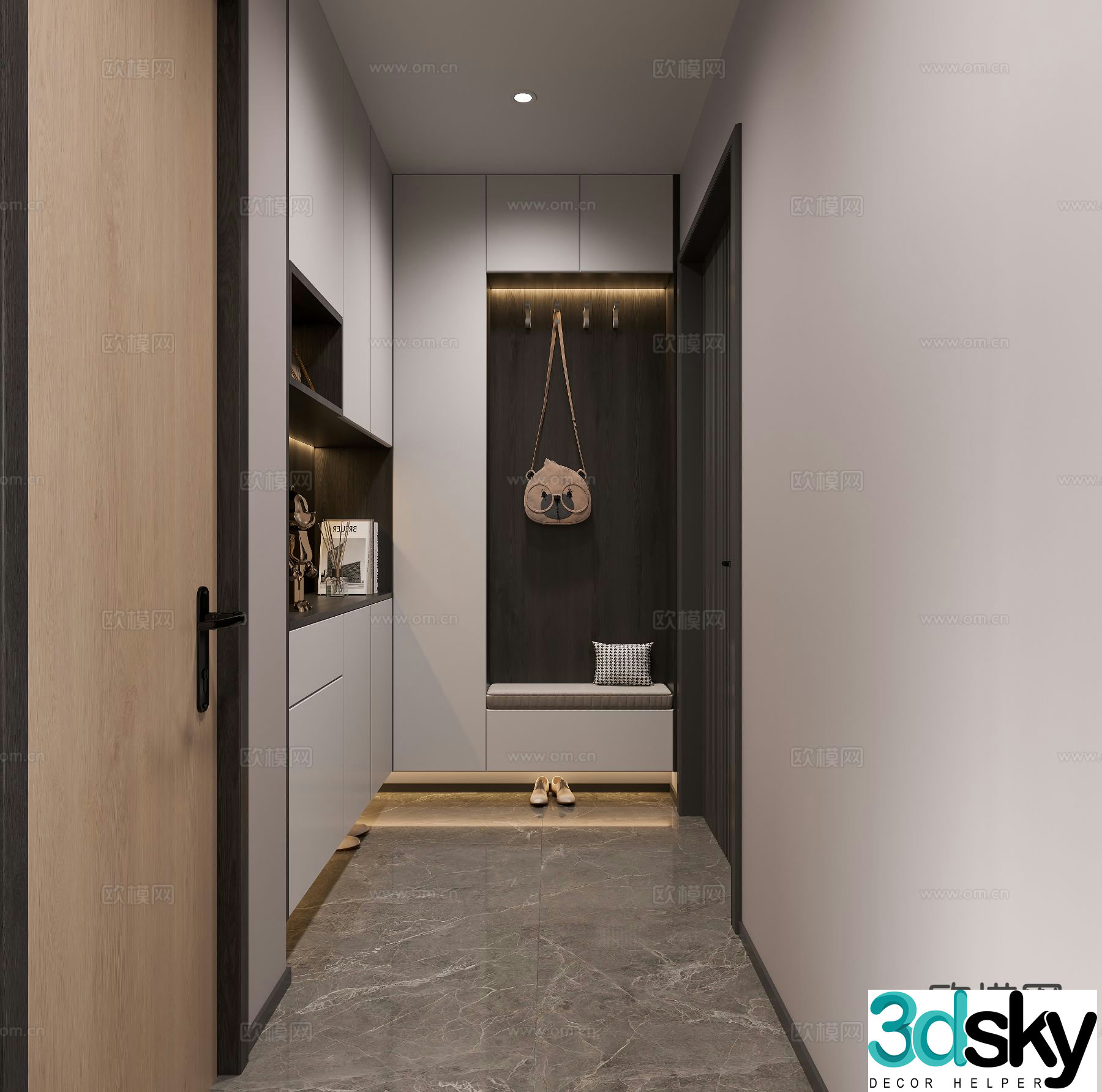 Modern entrance hall entrance aisle 3D model