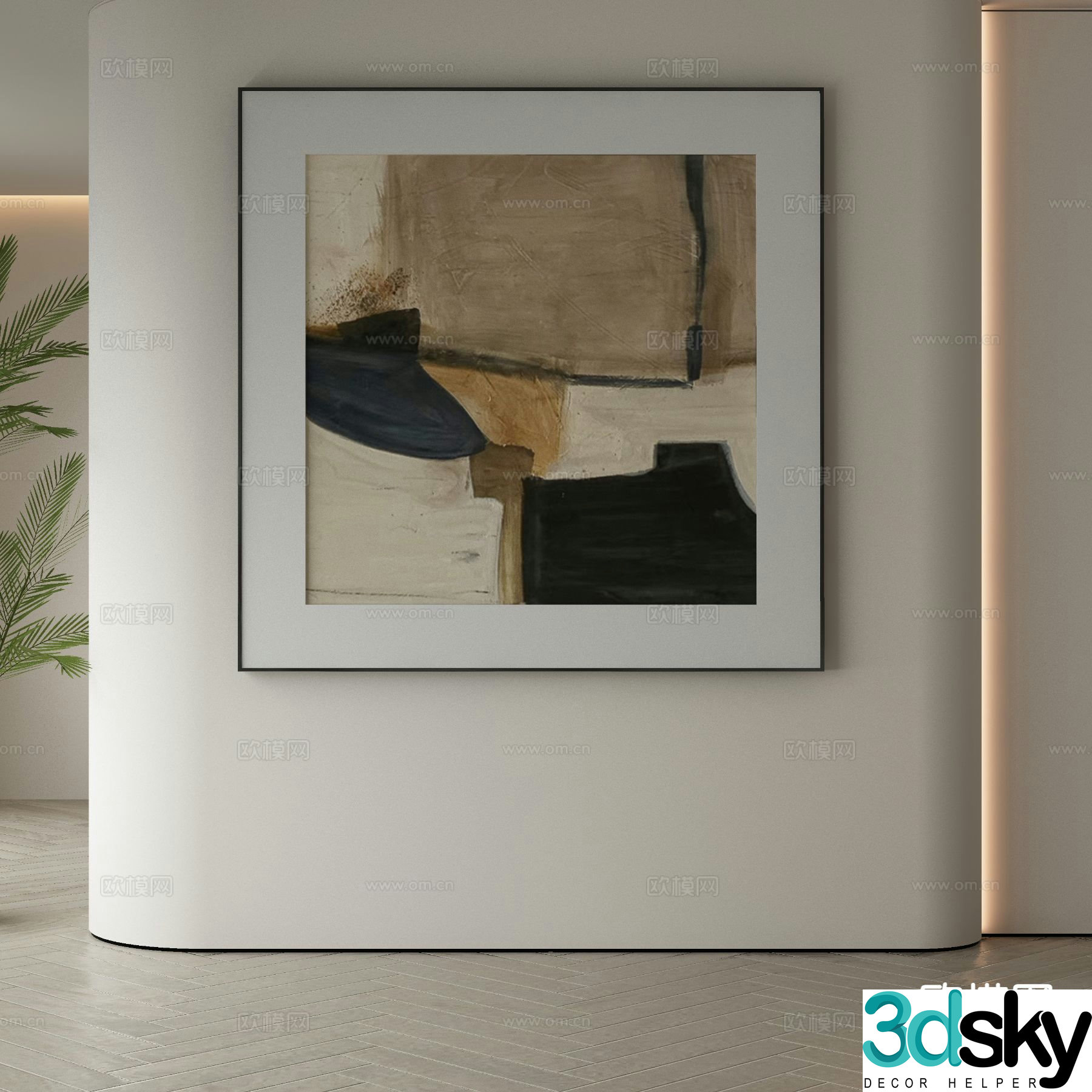 Modern hanging painting decorative painting 3d model