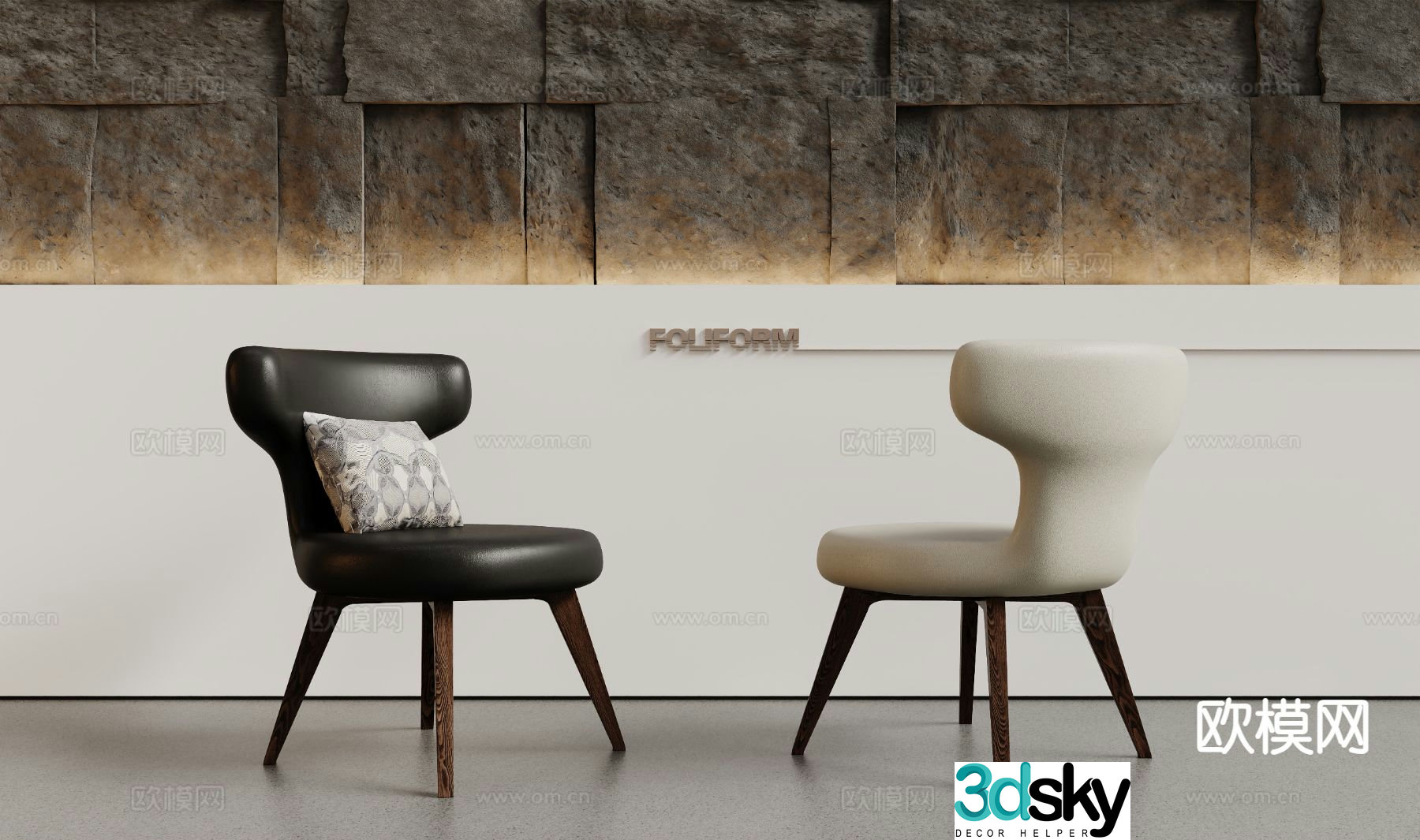 Medieval style chair leisure chair 3d model