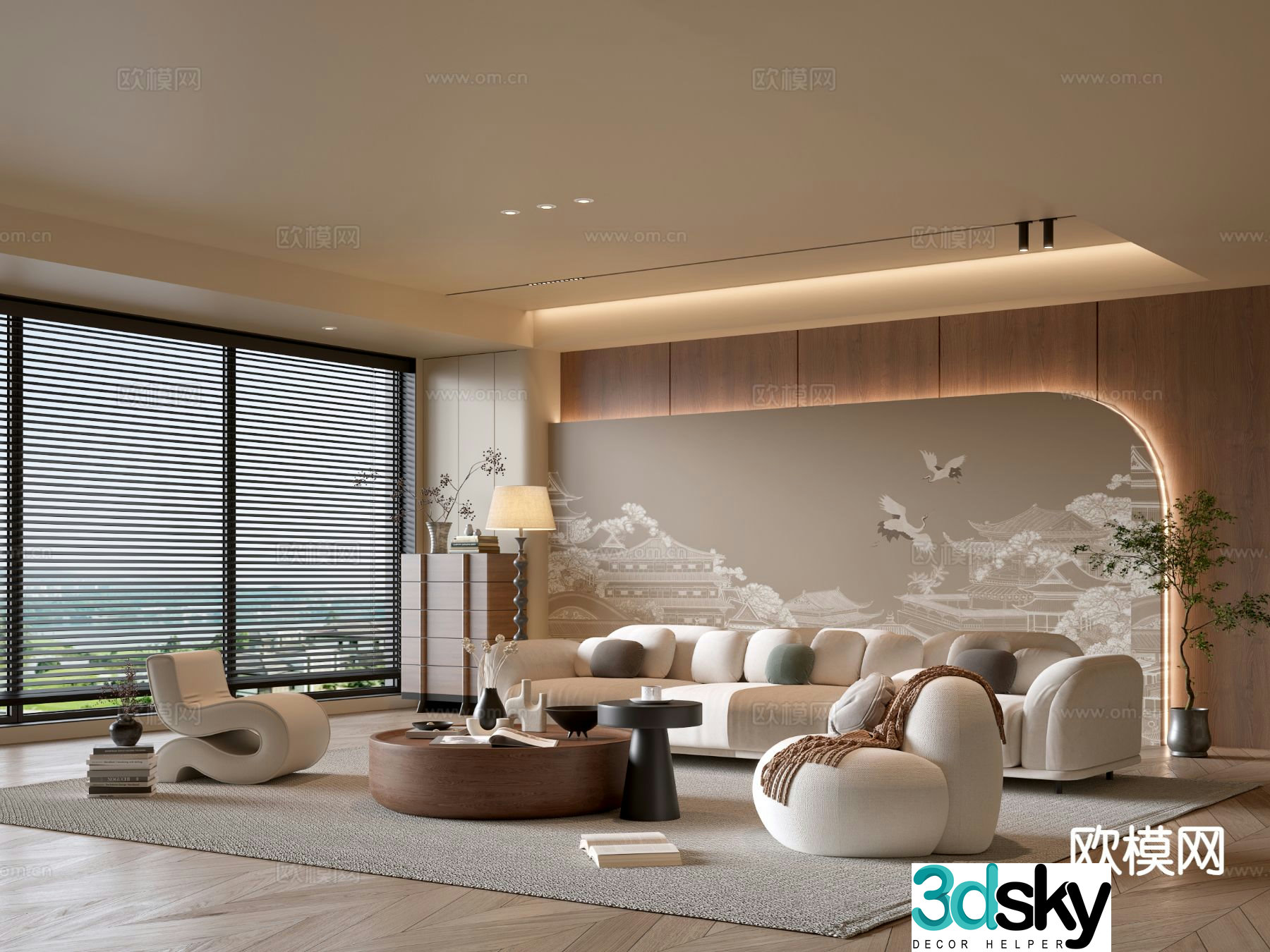 Medieval style living room 3D model