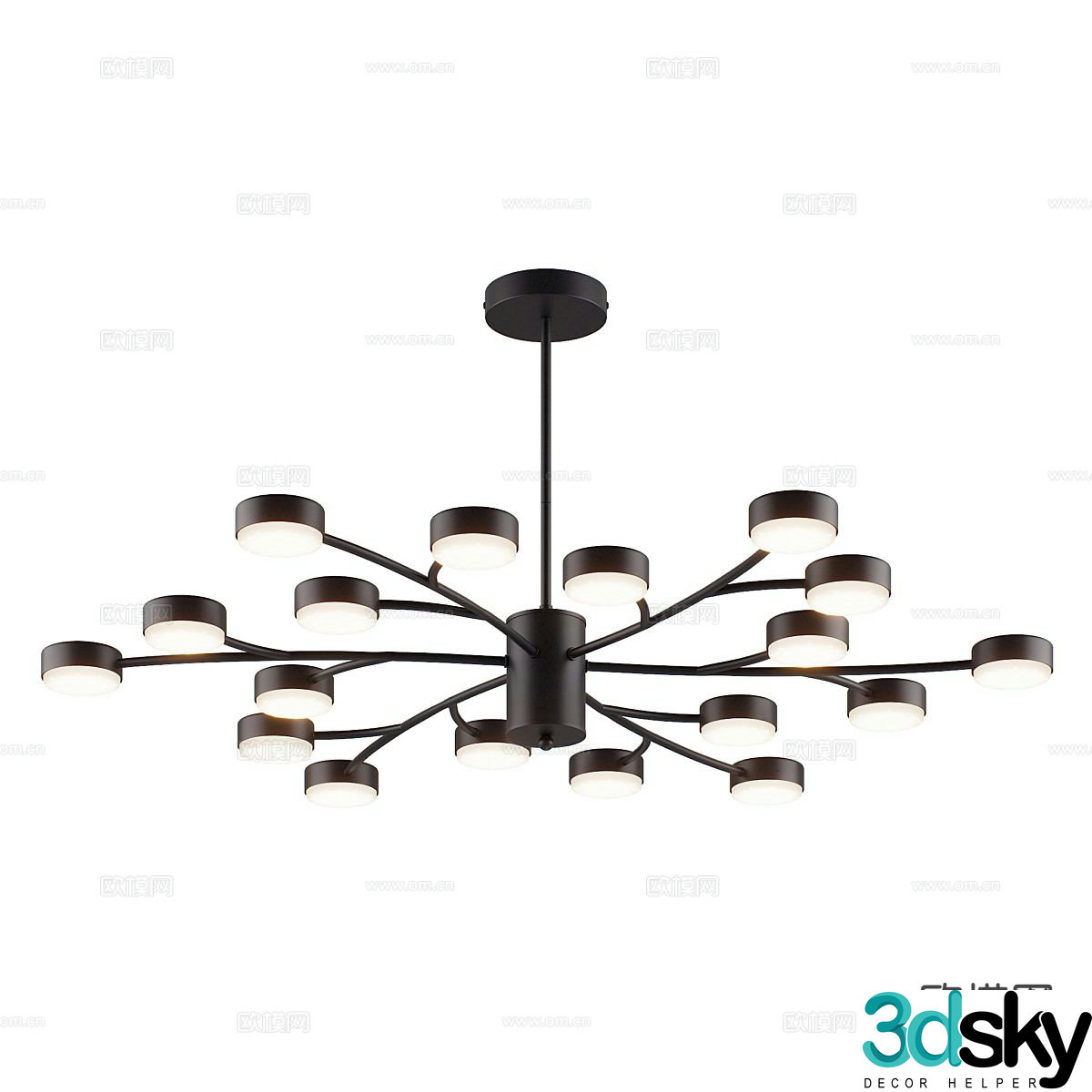 Simple chandelier hall chandelier 3d model