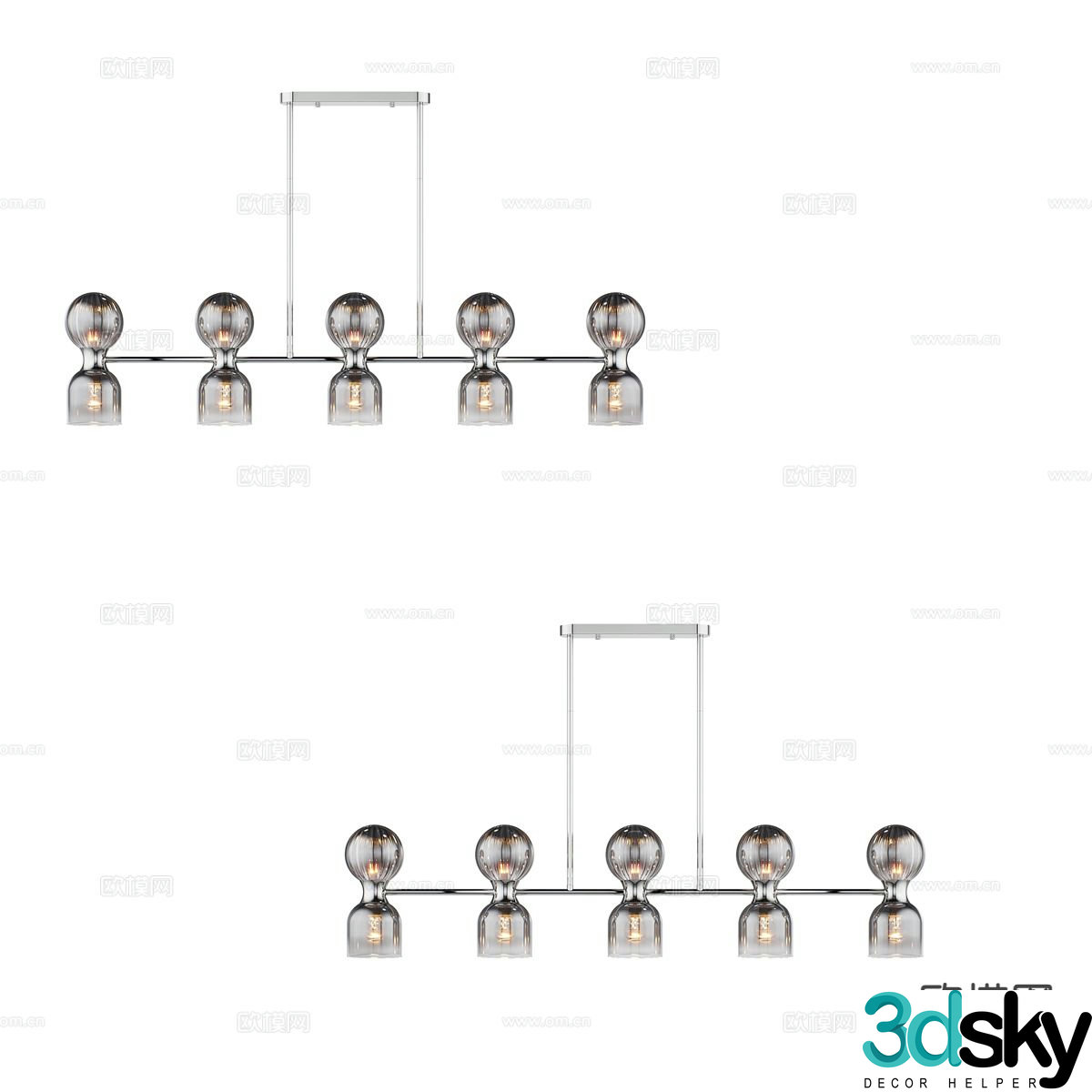 Simple chandelier glass chandelier 3d model