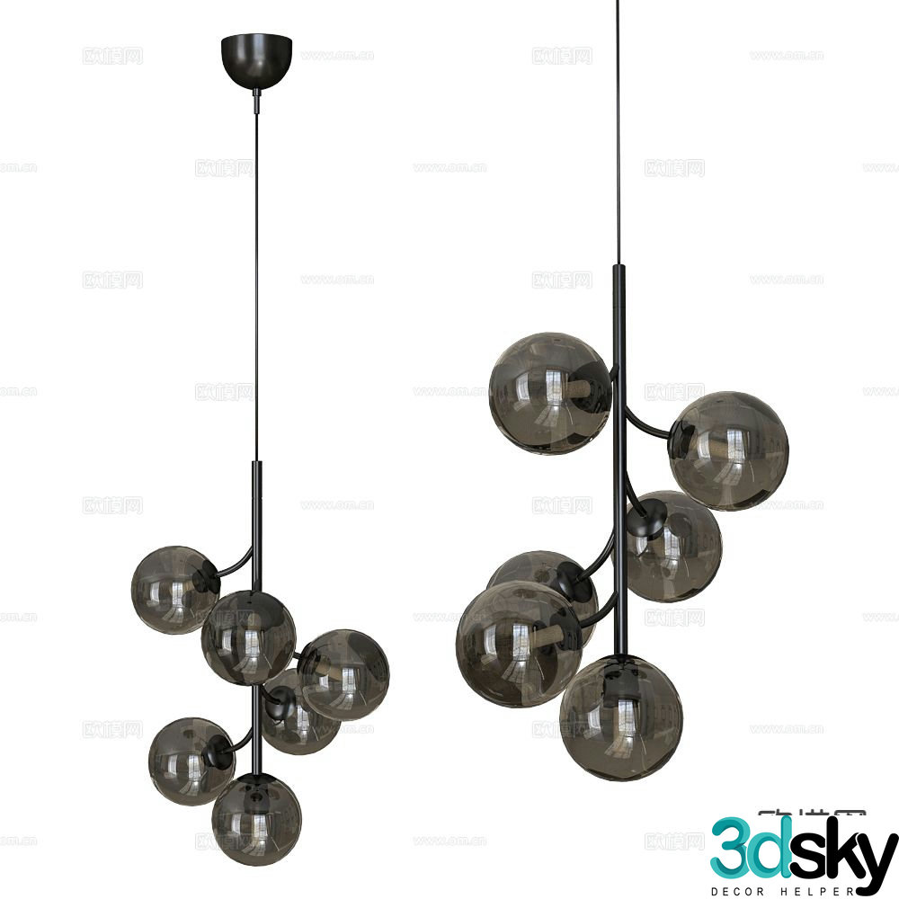 Markslojd glass chandelier multi-head chandelier 3d model
